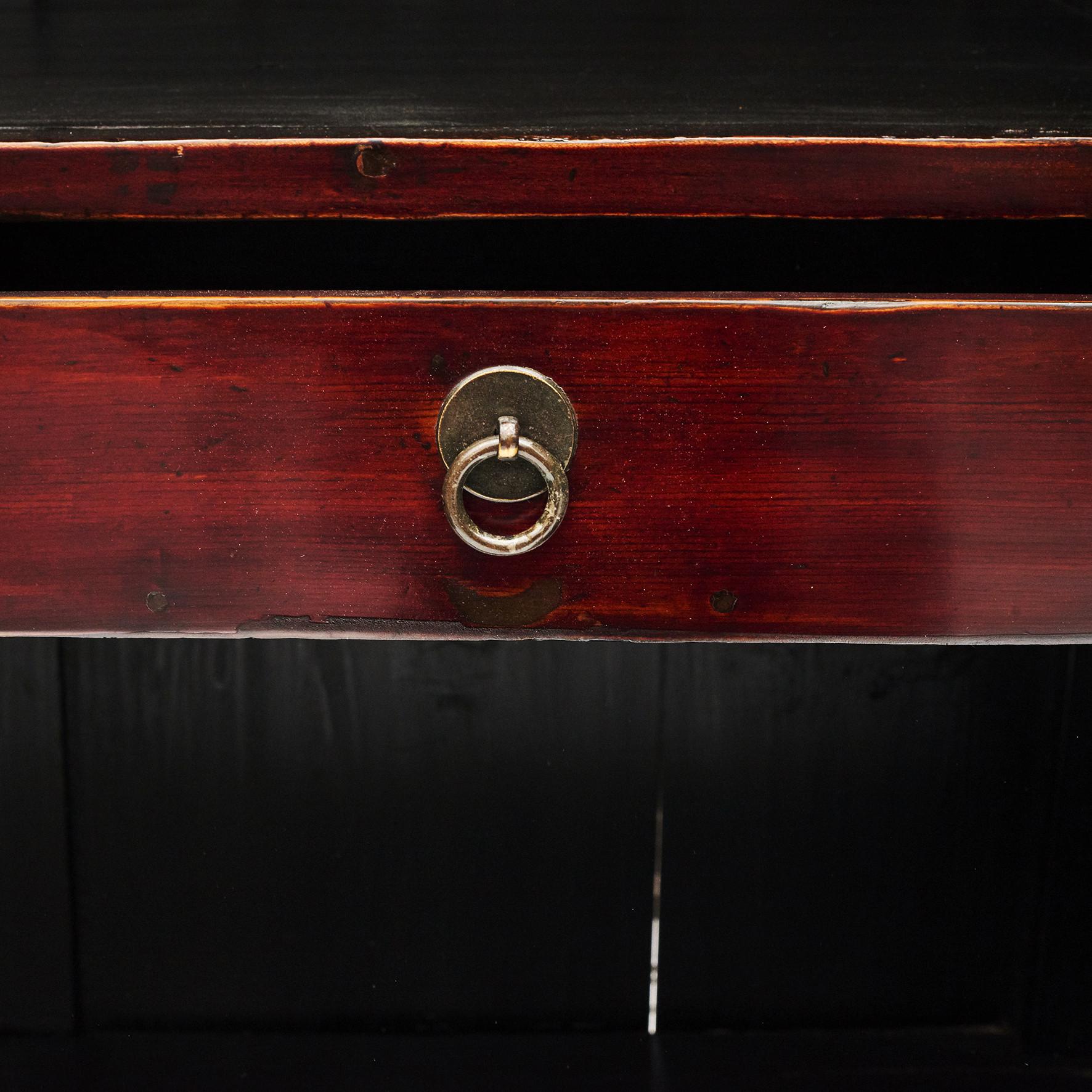 Red Lacquer Chinese Wedding Cabinet, circa 1840 2