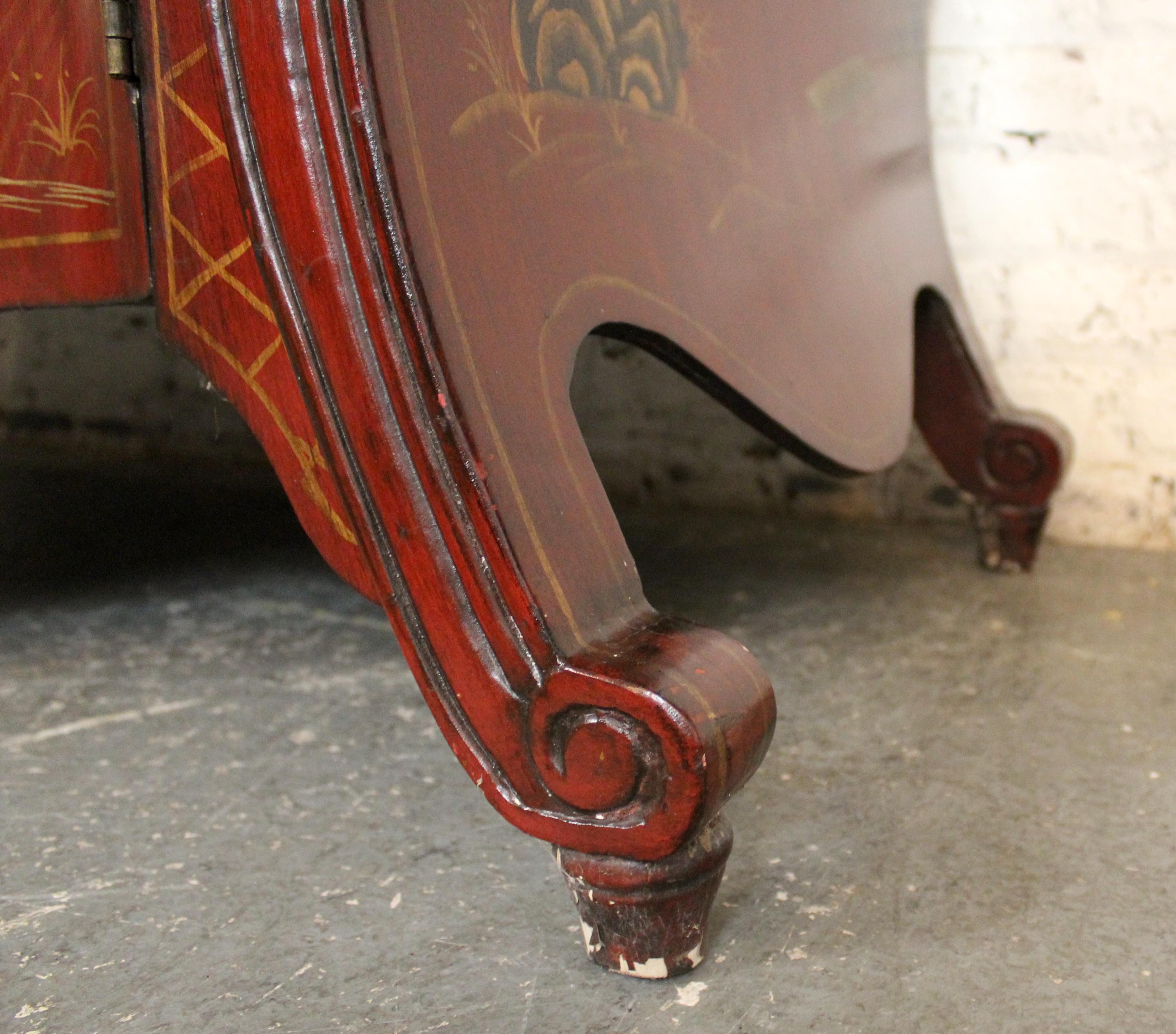 Red Lacquer Chinoiserie Sink For Sale 7