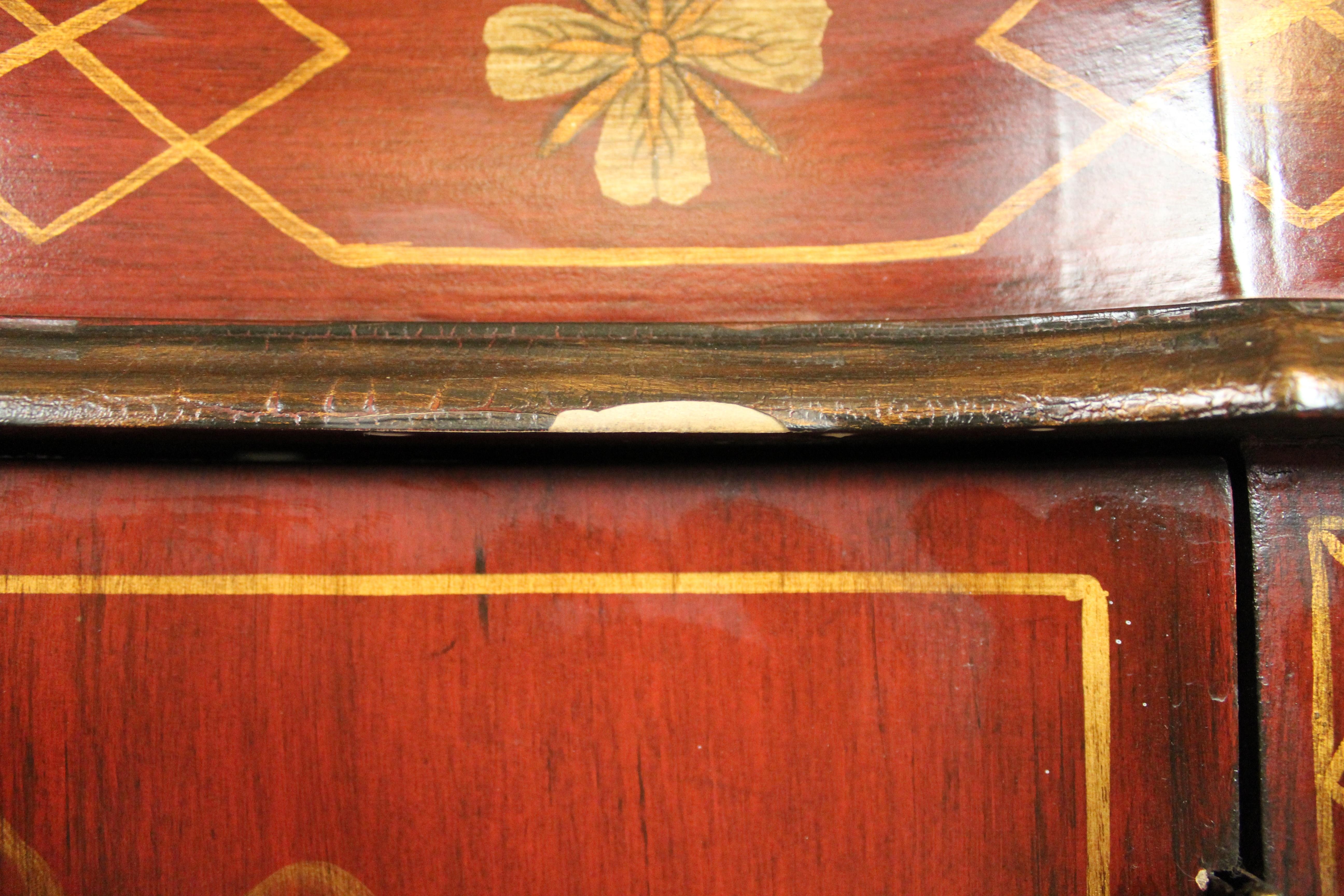 Red Lacquer Chinoiserie Sink For Sale 8