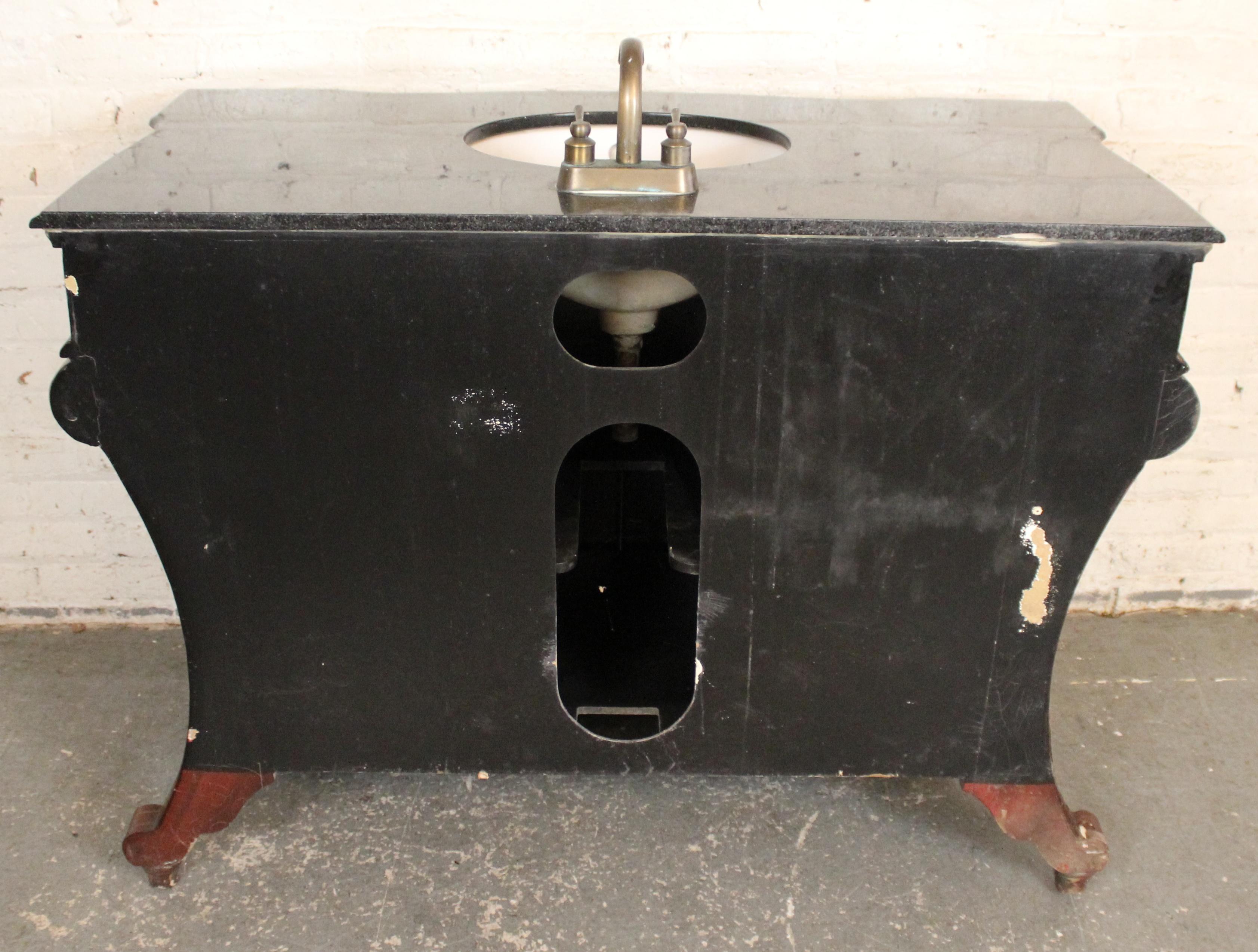 Red Lacquer Chinoiserie Sink For Sale 13
