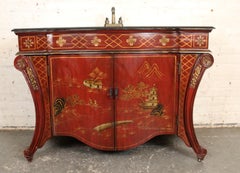 Red Lacquer Chinoiserie Sink