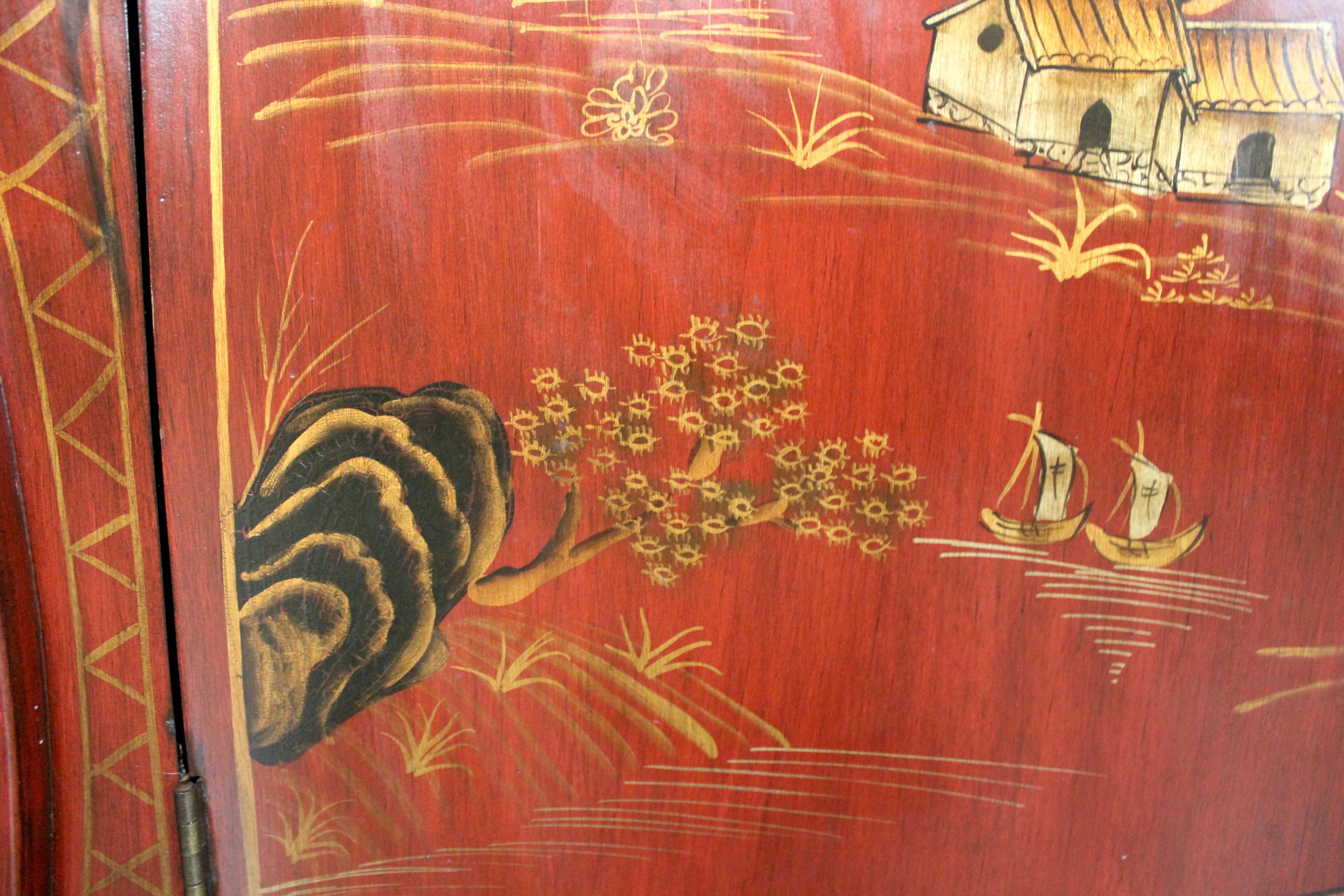 Red Lacquer Chinoiserie Sink For Sale 3