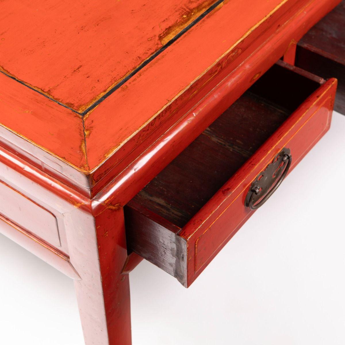 Qing Red Lacquer Coffee Table from Zhejiang Province For Sale