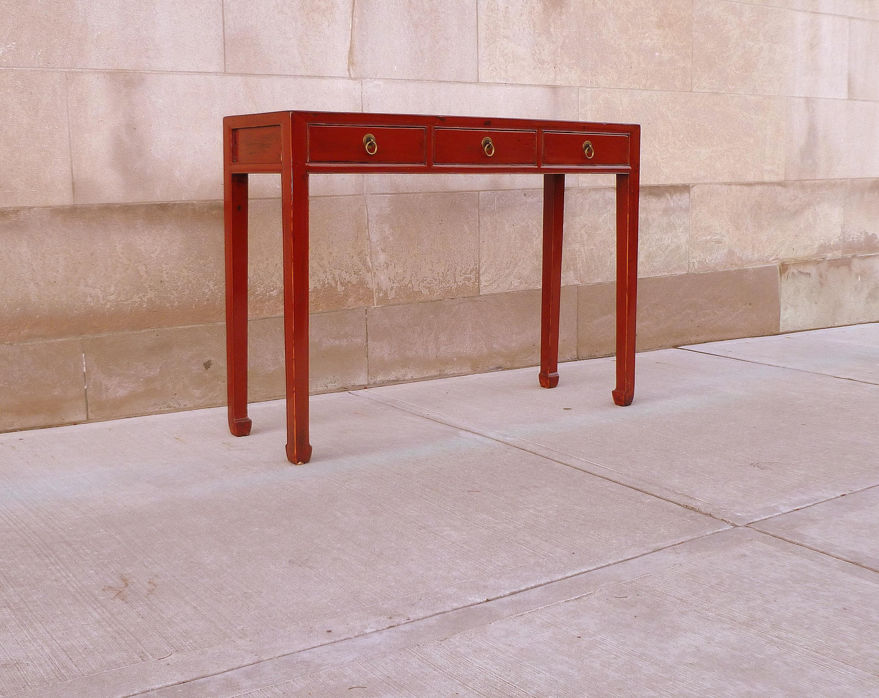 Red Lacquer Console Table 4