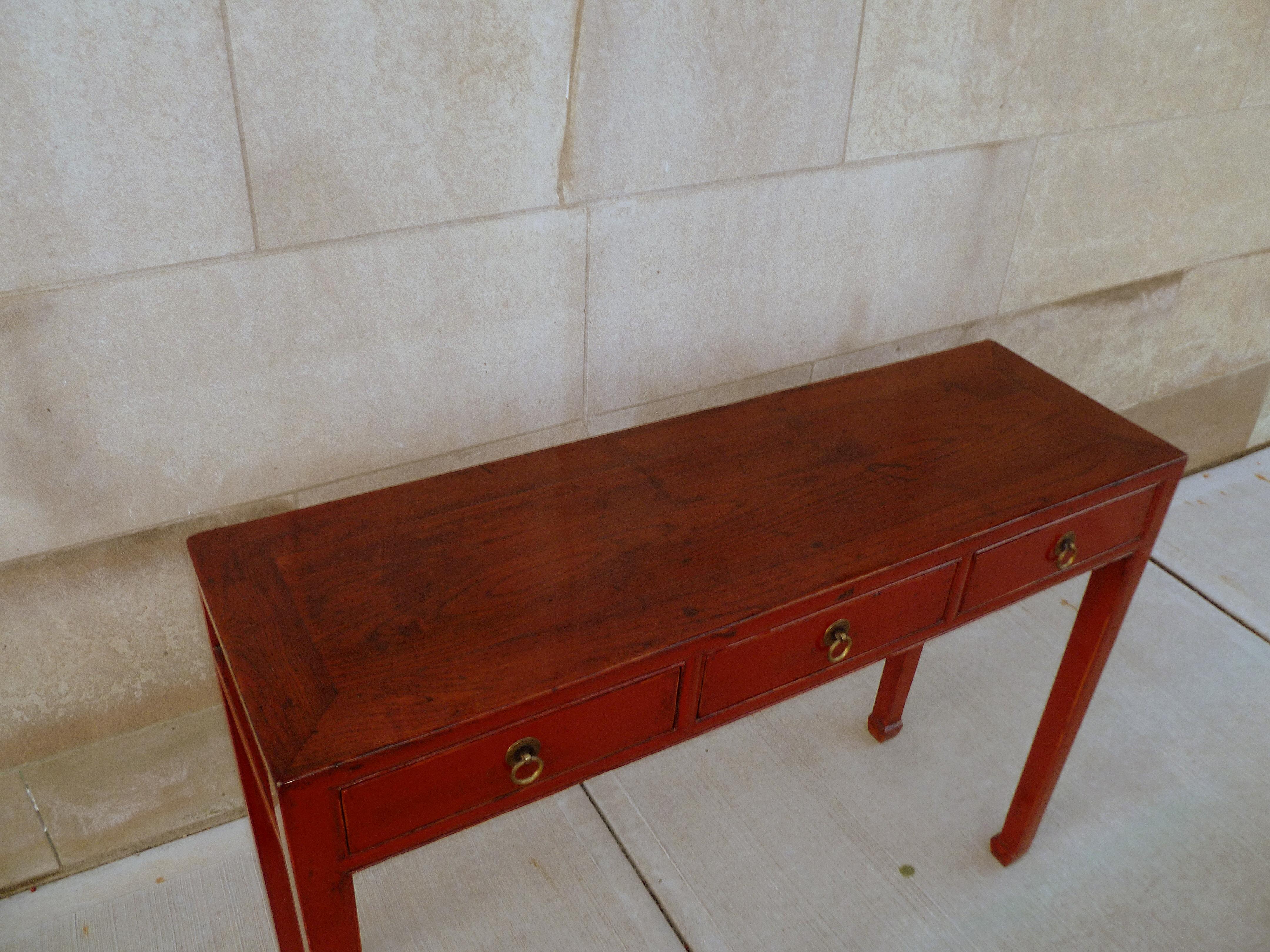 Red Lacquer Console Table 5