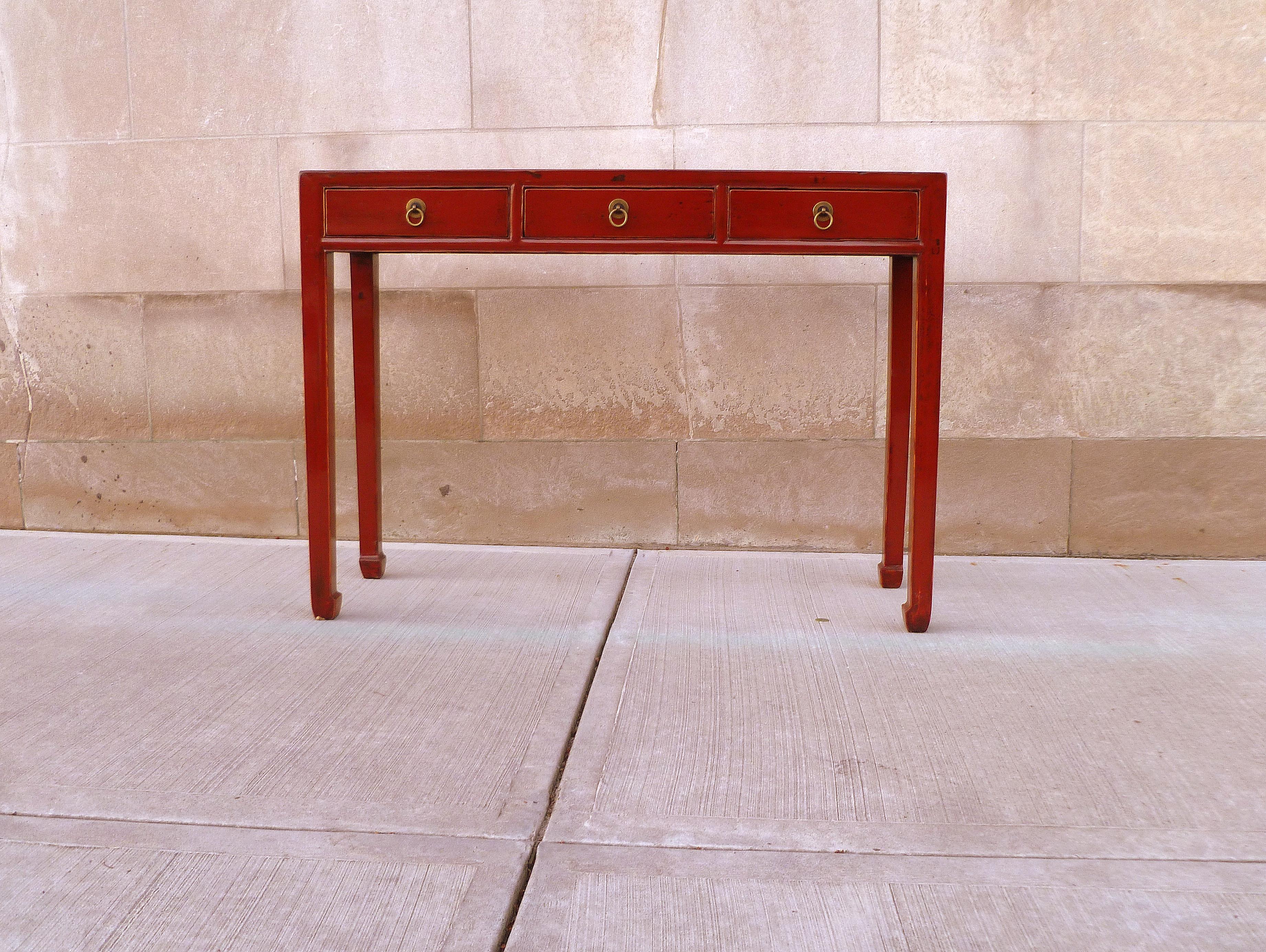 Ming Red Lacquer Console Table