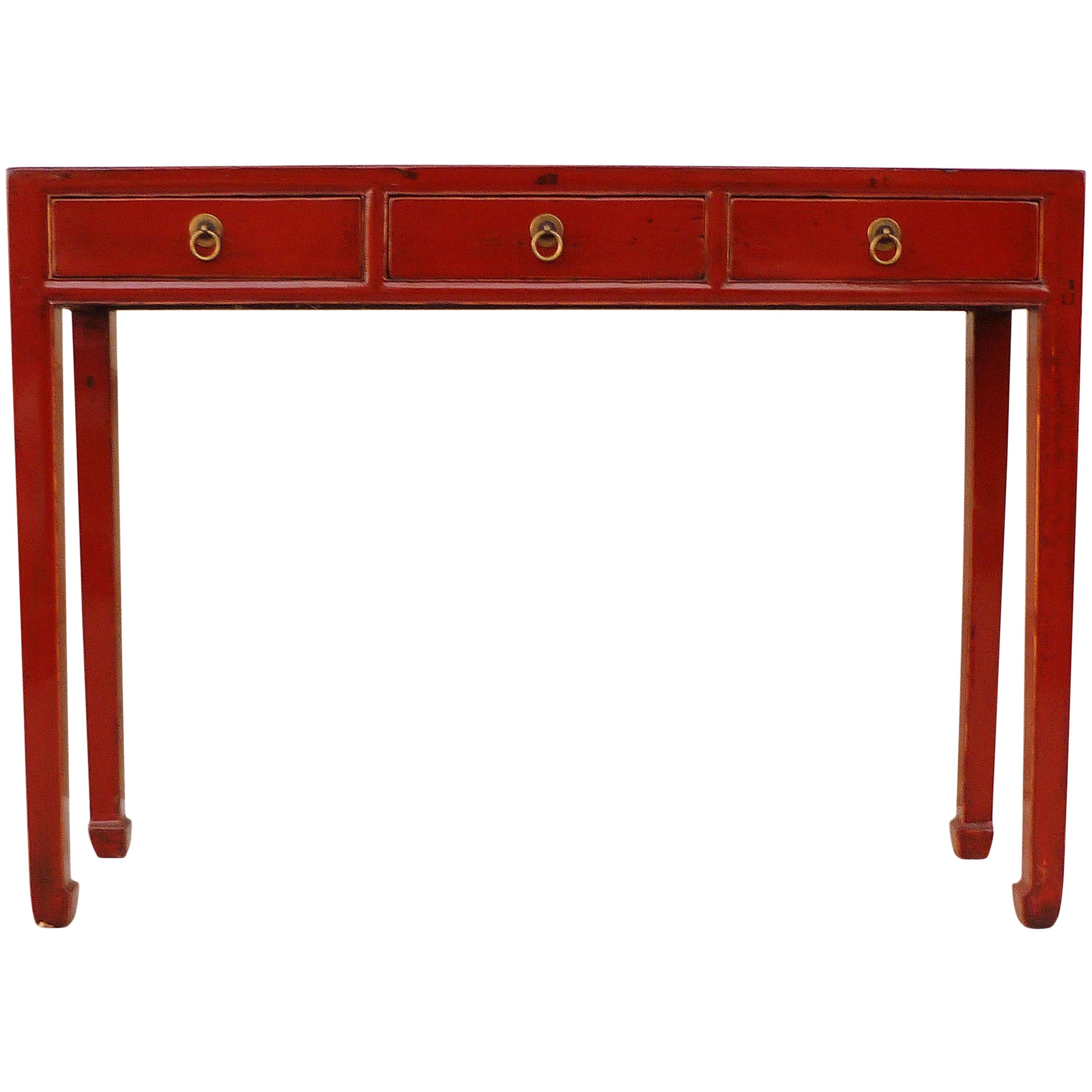Red Lacquer Console Table