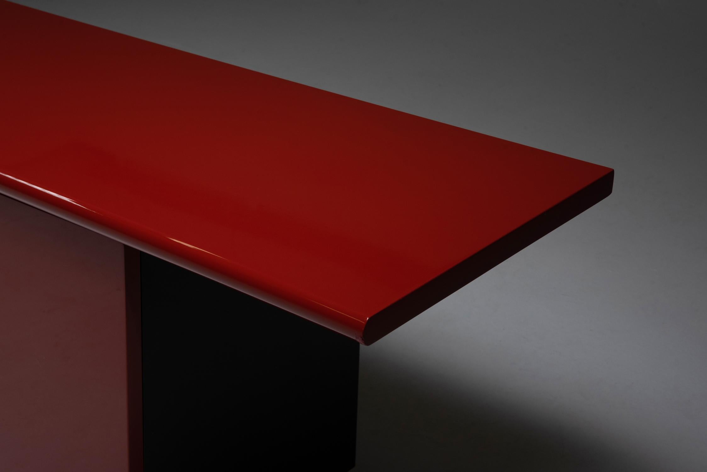 Red Lacquer Credenza by Giotto Stoppino for Acerbis, 1977 7
