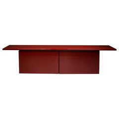Red Lacquer Credenza by Giotto Stoppino for Acerbis