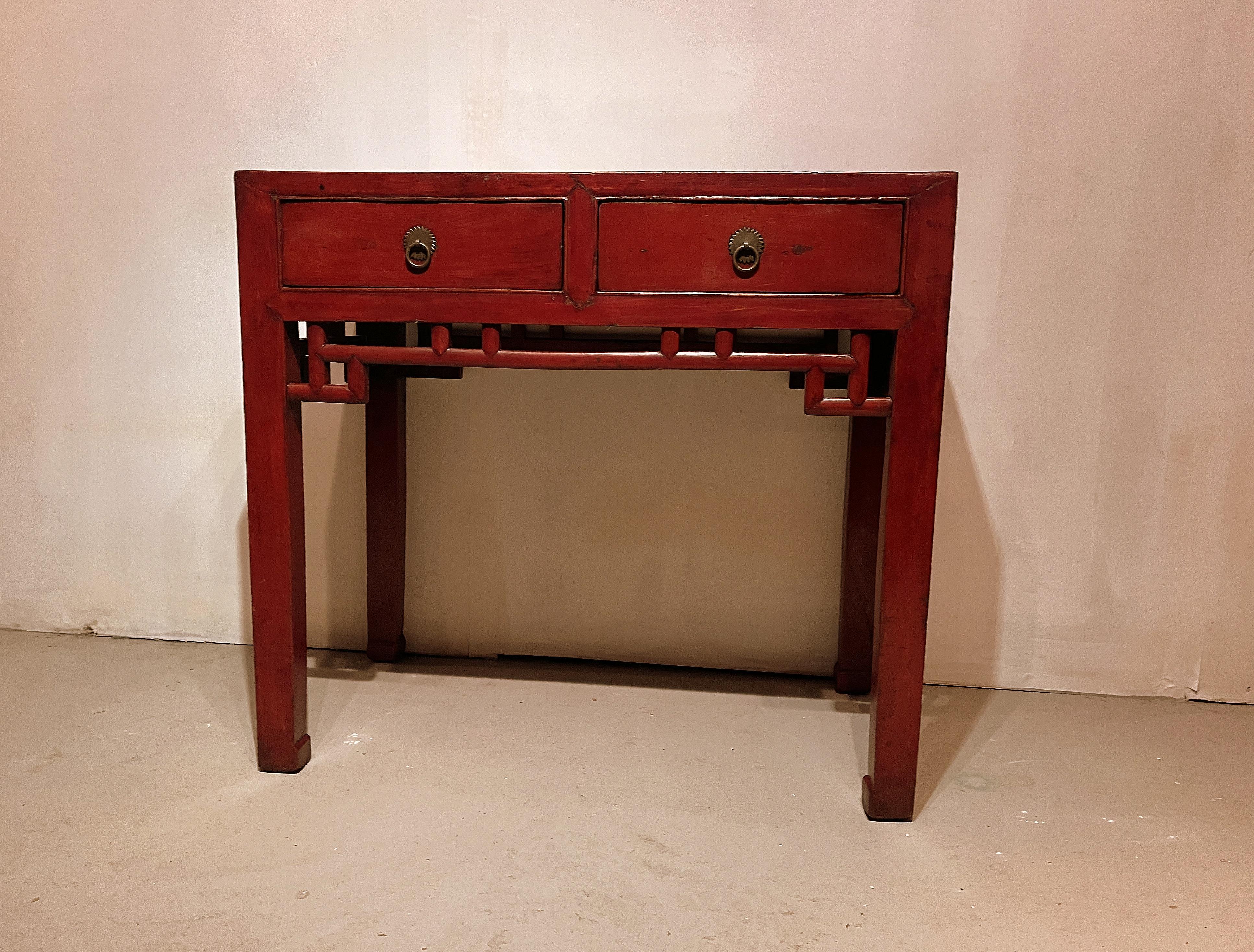 Ming Red Lacquer Desk For Sale