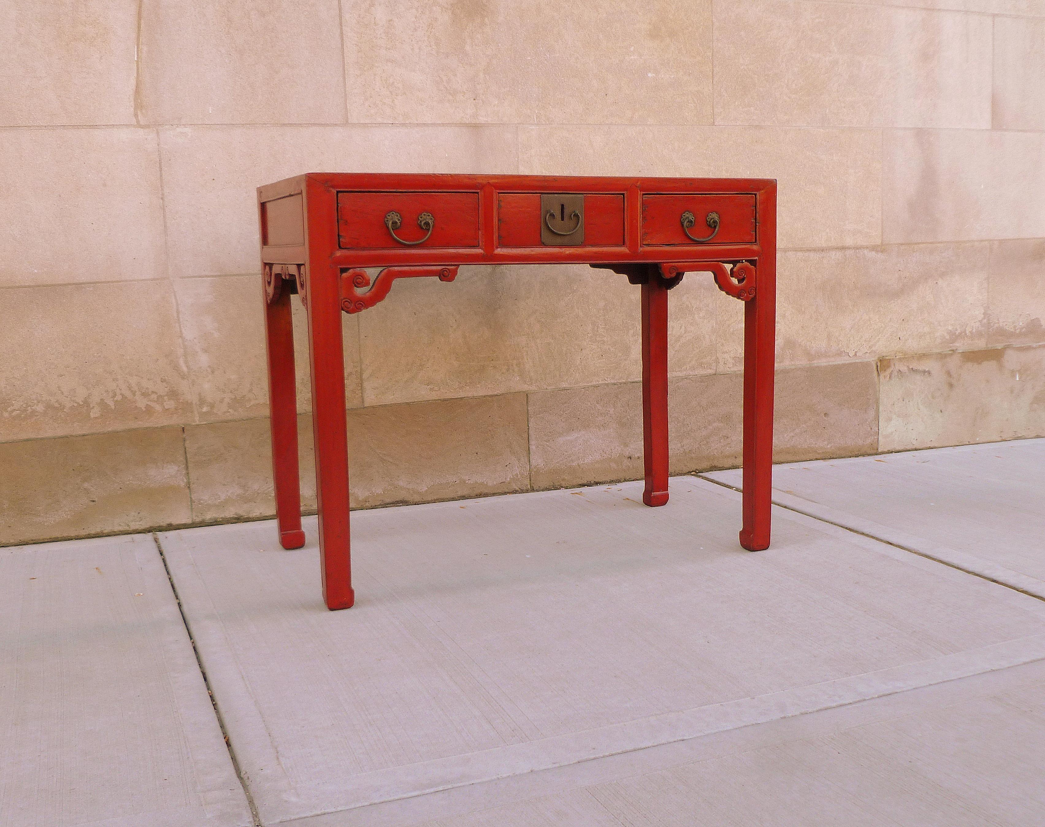 Early 20th Century Red Lacquer Desk