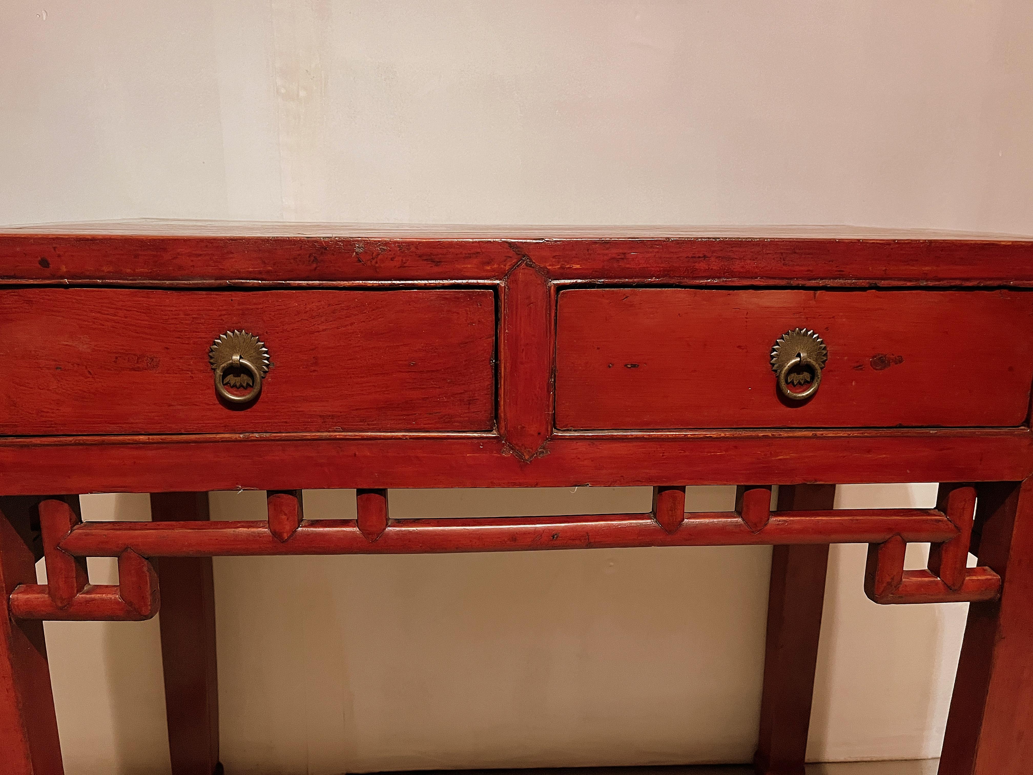 Red Lacquer Desk For Sale 2