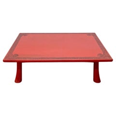 Red Lacquer Fibreglass Coffee Table, Japanese Meiji Style, C1980s