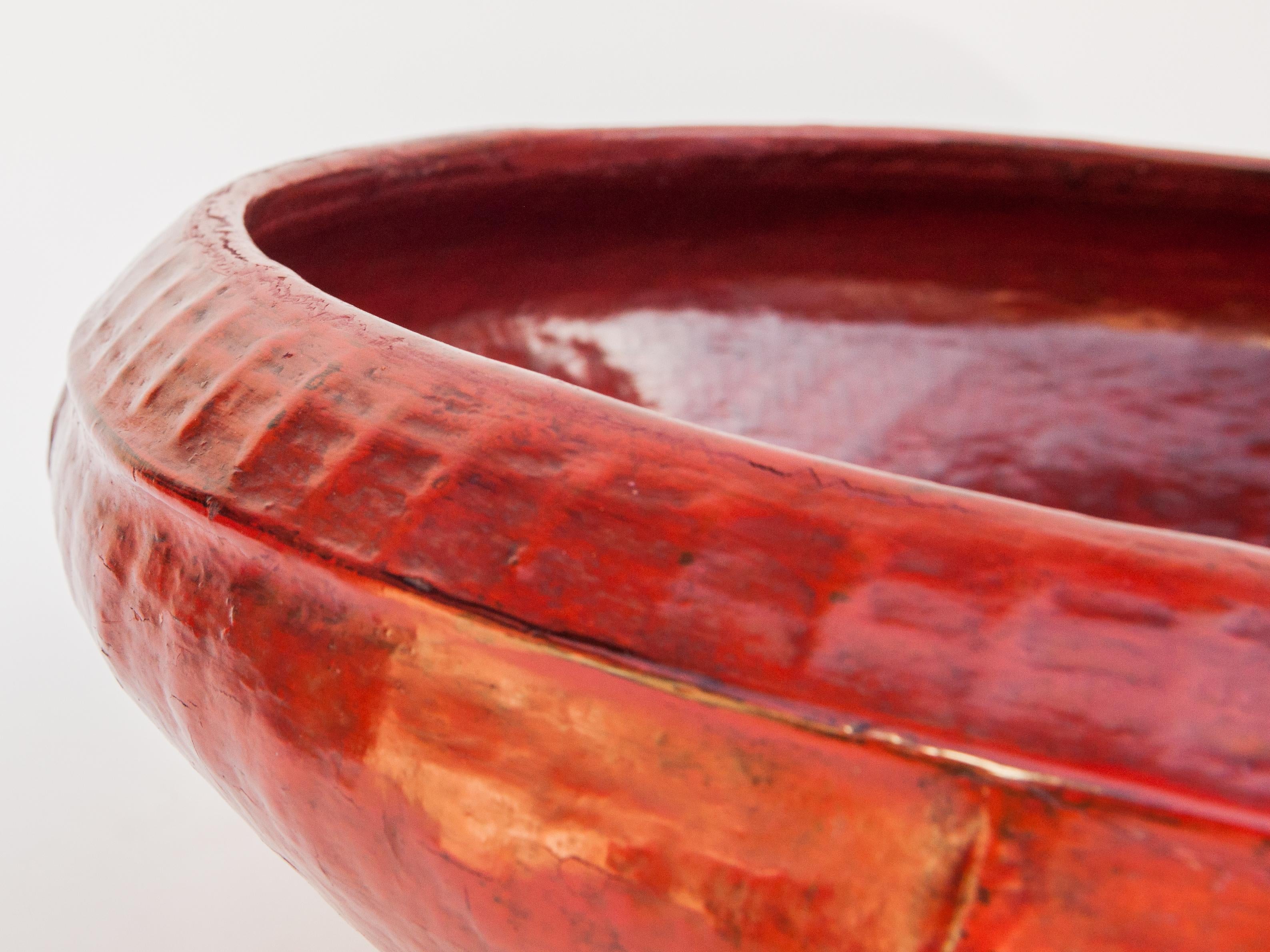Red Lacquer Food Bowl, Khwet, Burma, Early to Mid20th Century, Bamboo