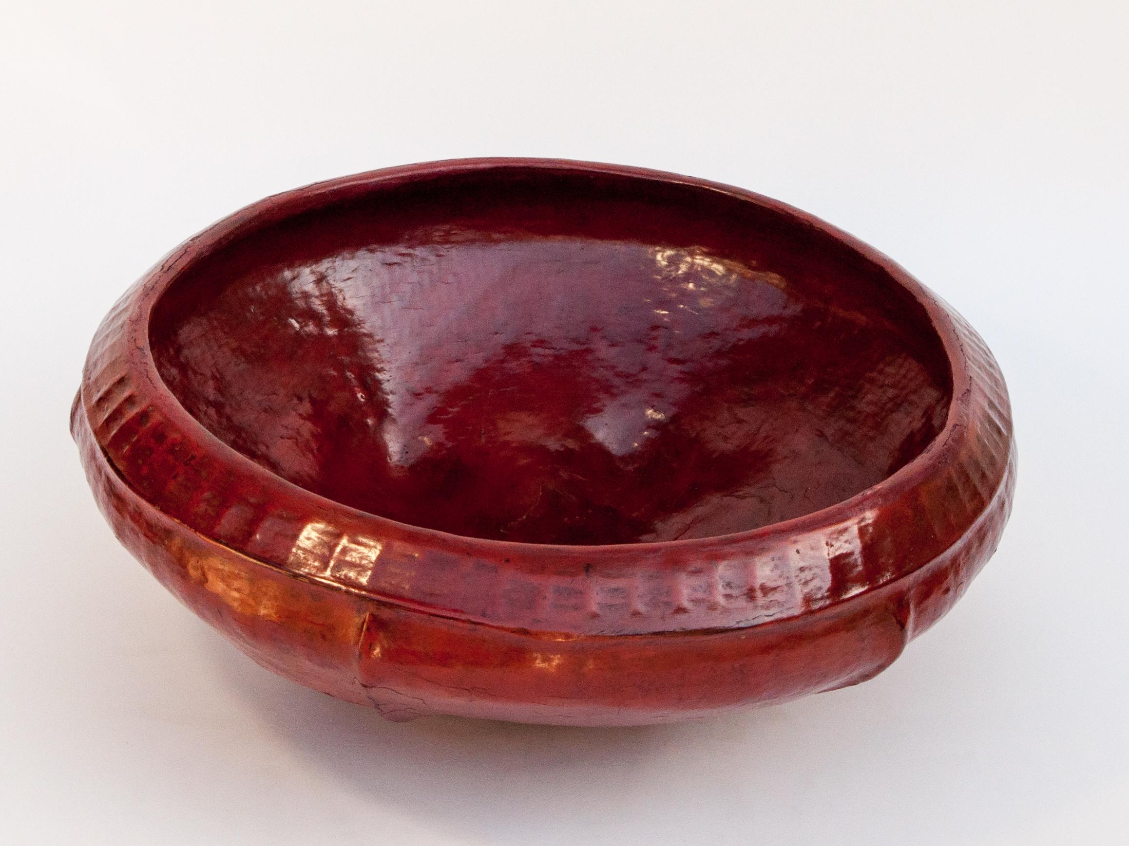 Red Lacquer Food Bowl, Khwet, Burma, Early to Mid20th Century, Bamboo