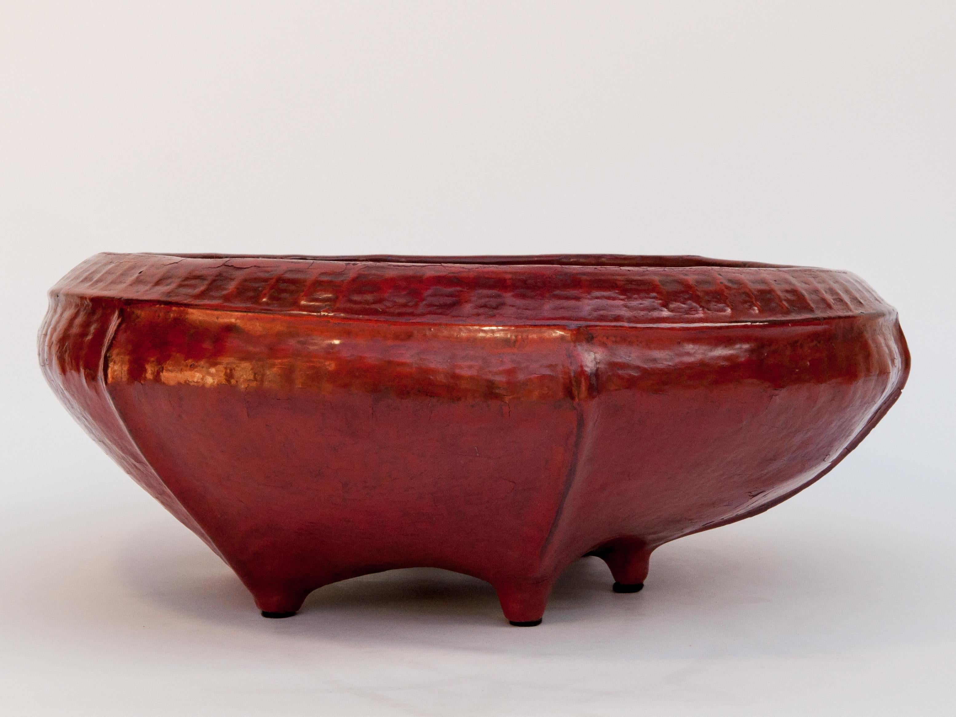Red Lacquer Food Bowl, Khwet, Burma, Early to Mid20th Century, Bamboo