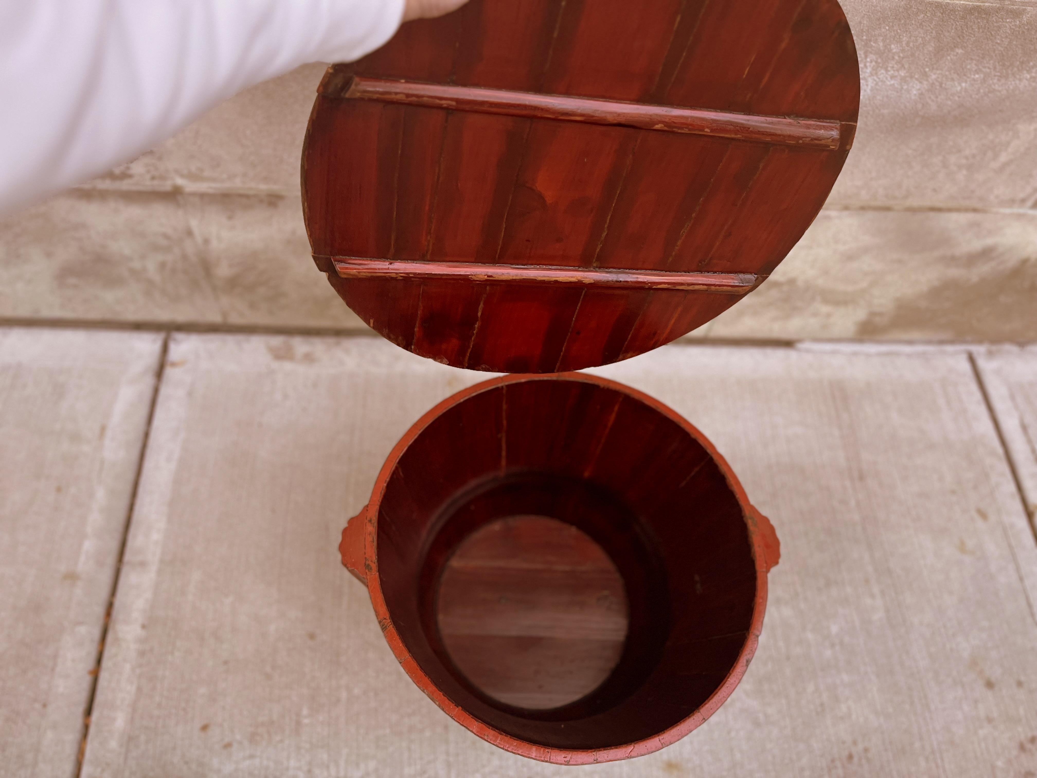 Red Lacquer Grain Container For Sale 2