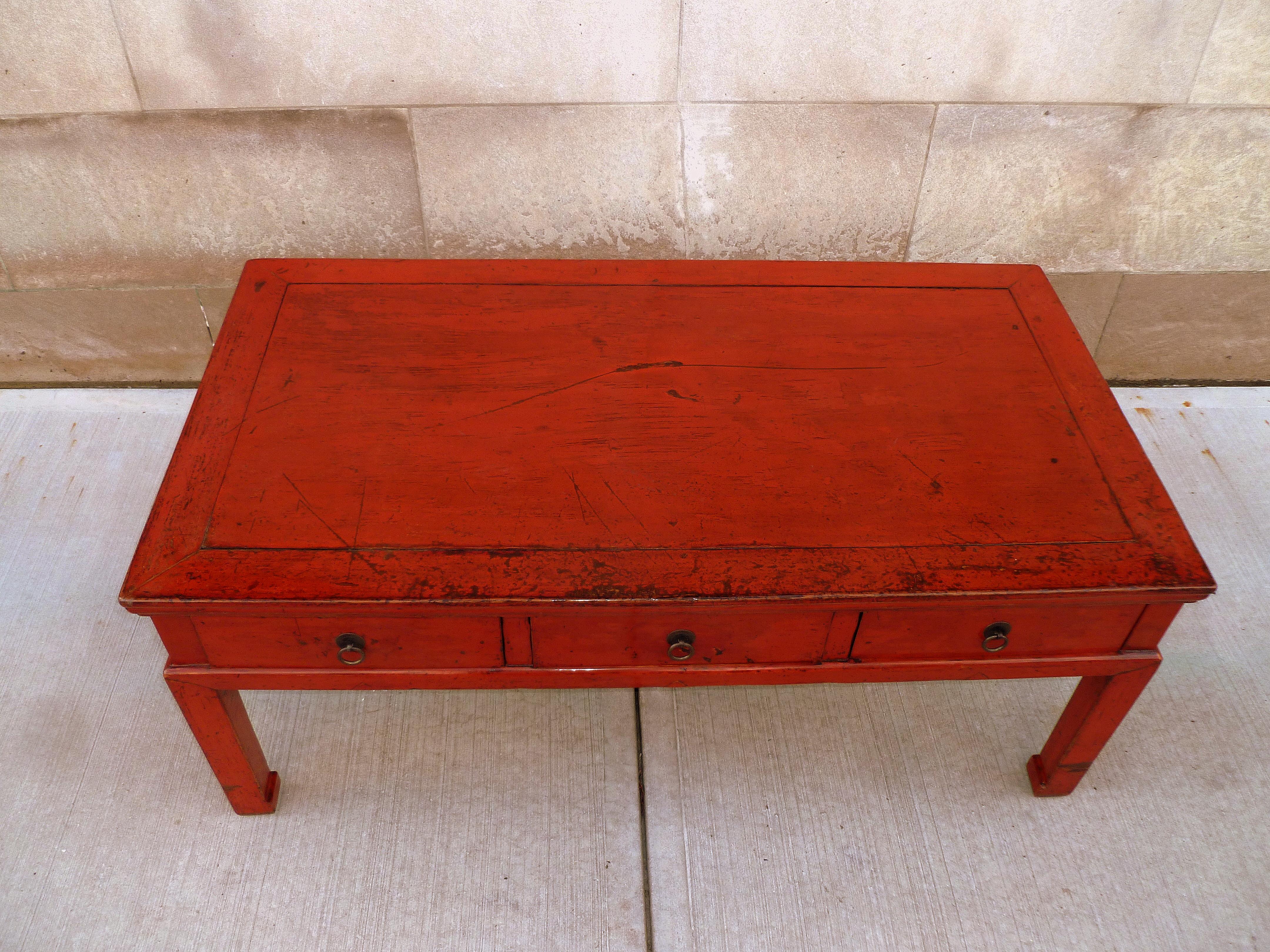 Red Lacquer Low Table 4