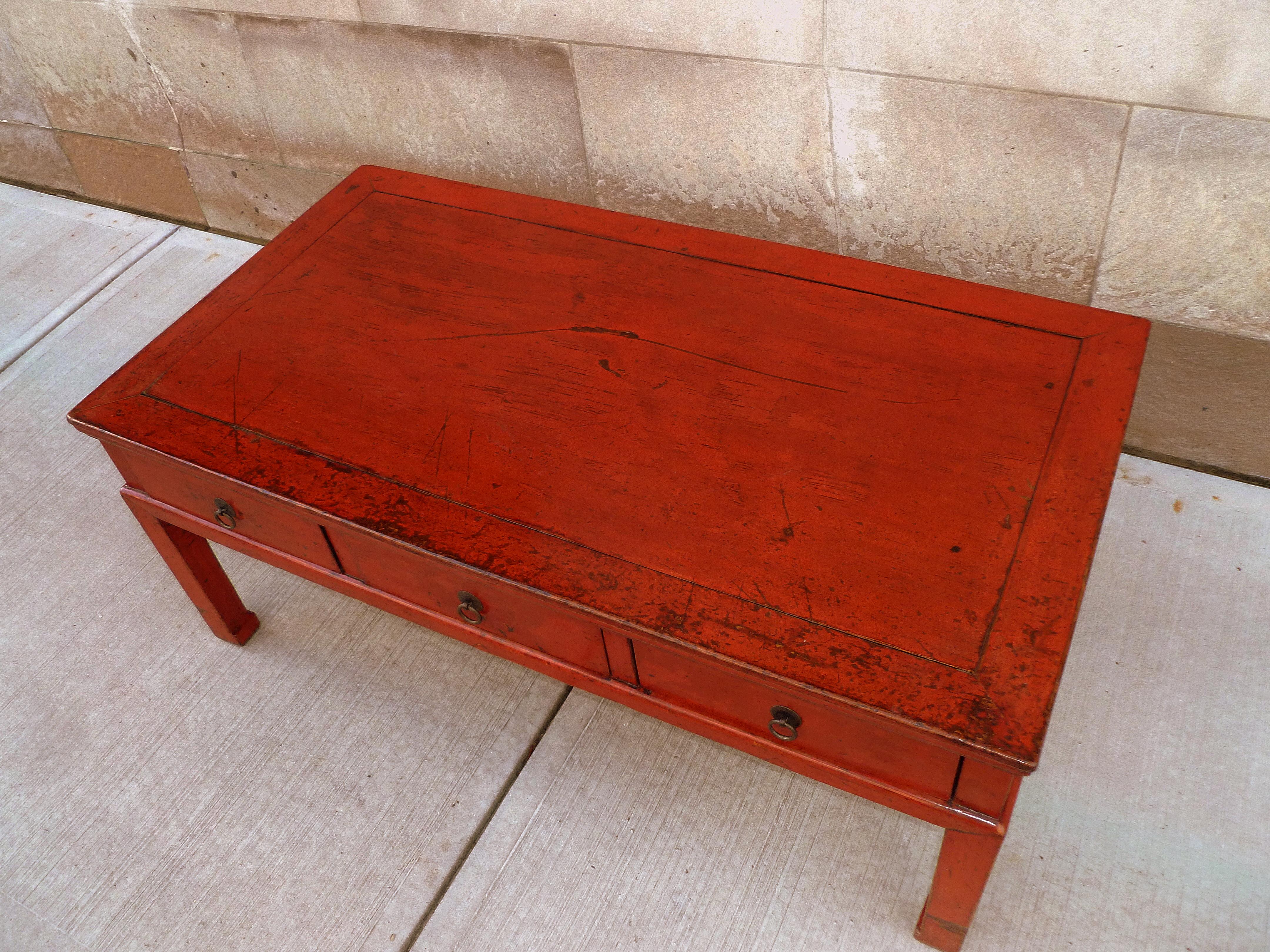Red Lacquer Low Table 5