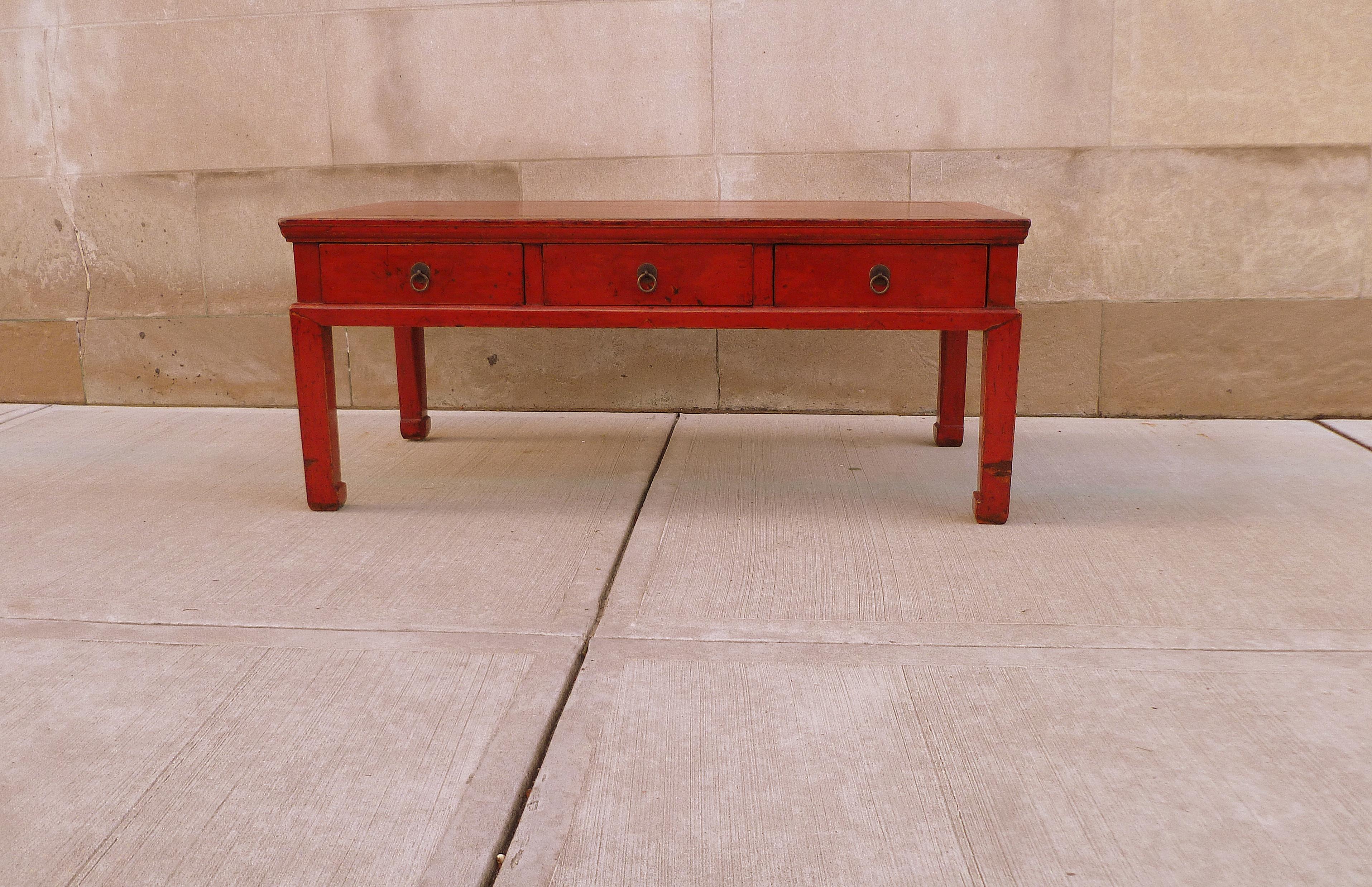 Qing Red Lacquer Low Table