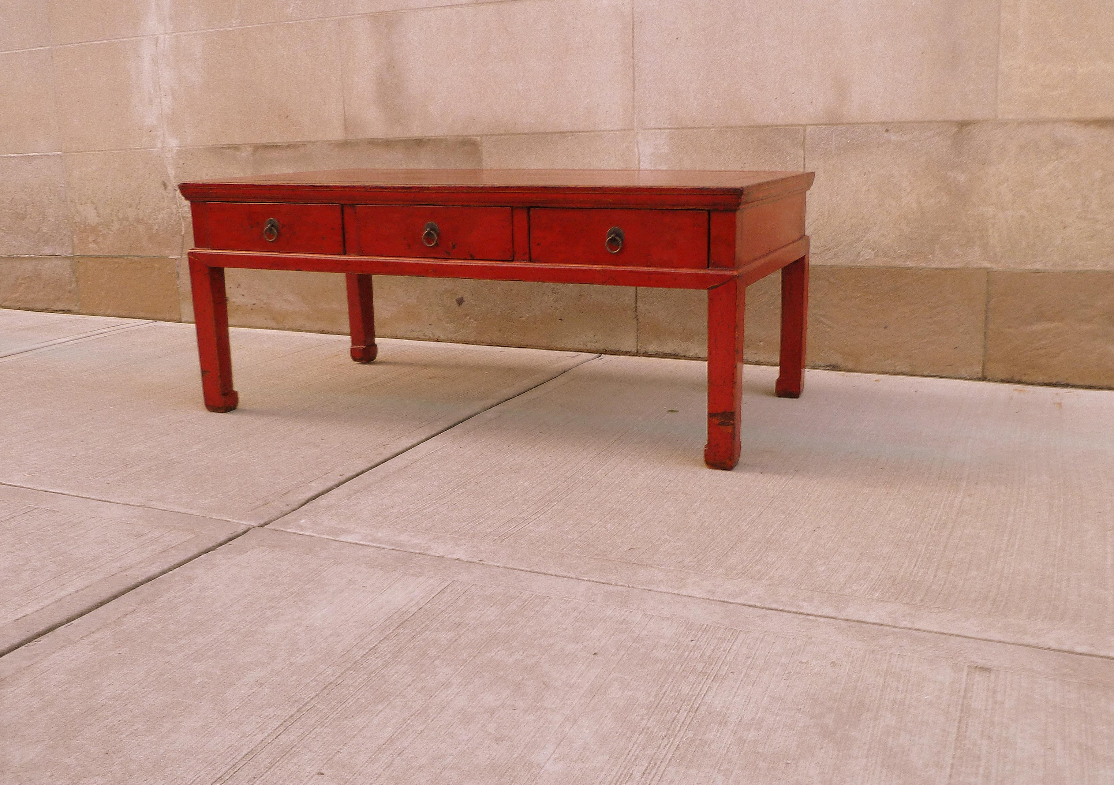 Lacquered Red Lacquer Low Table