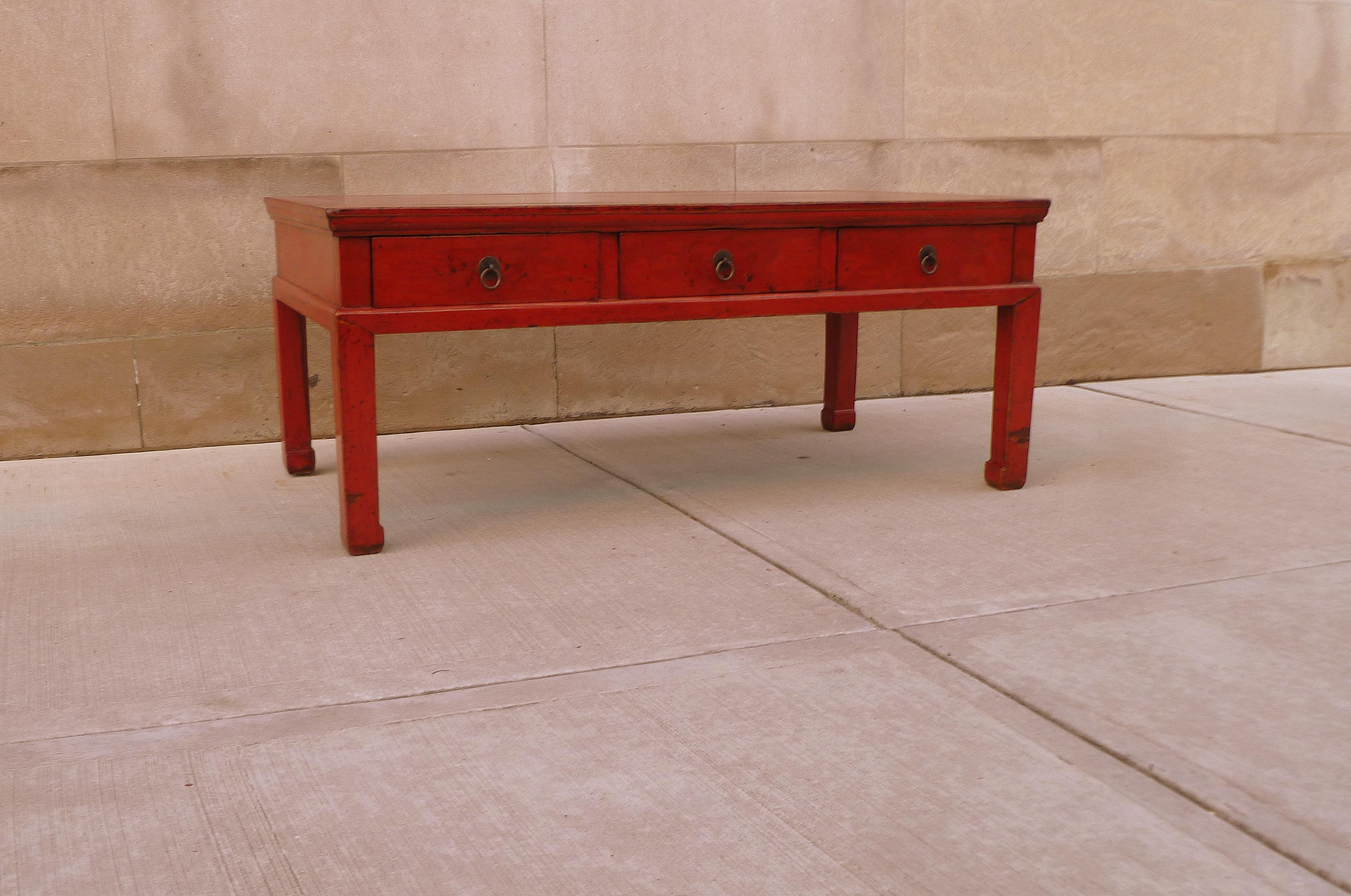 Red Lacquer Low Table 1