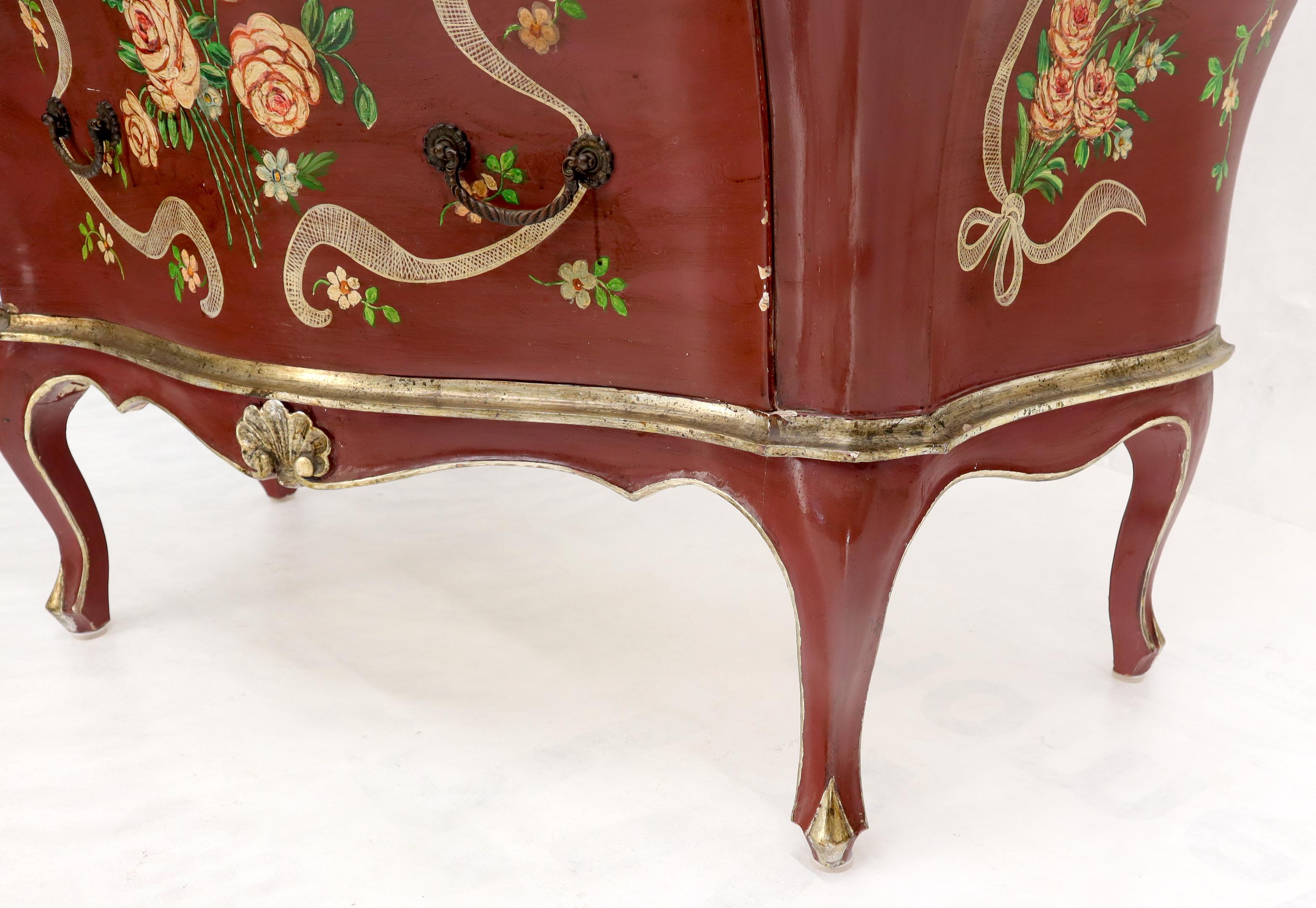 Red Lacquer Painted Bombay Dresser Chest of Drawers For Sale 2
