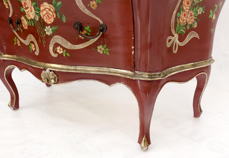 Red Lacquer Painted Bombay Dresser Chest of Drawers For Sale at 1stDibs