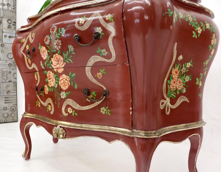 Red Lacquer Painted Bombay Dresser Chest of Drawers For Sale at 1stDibs