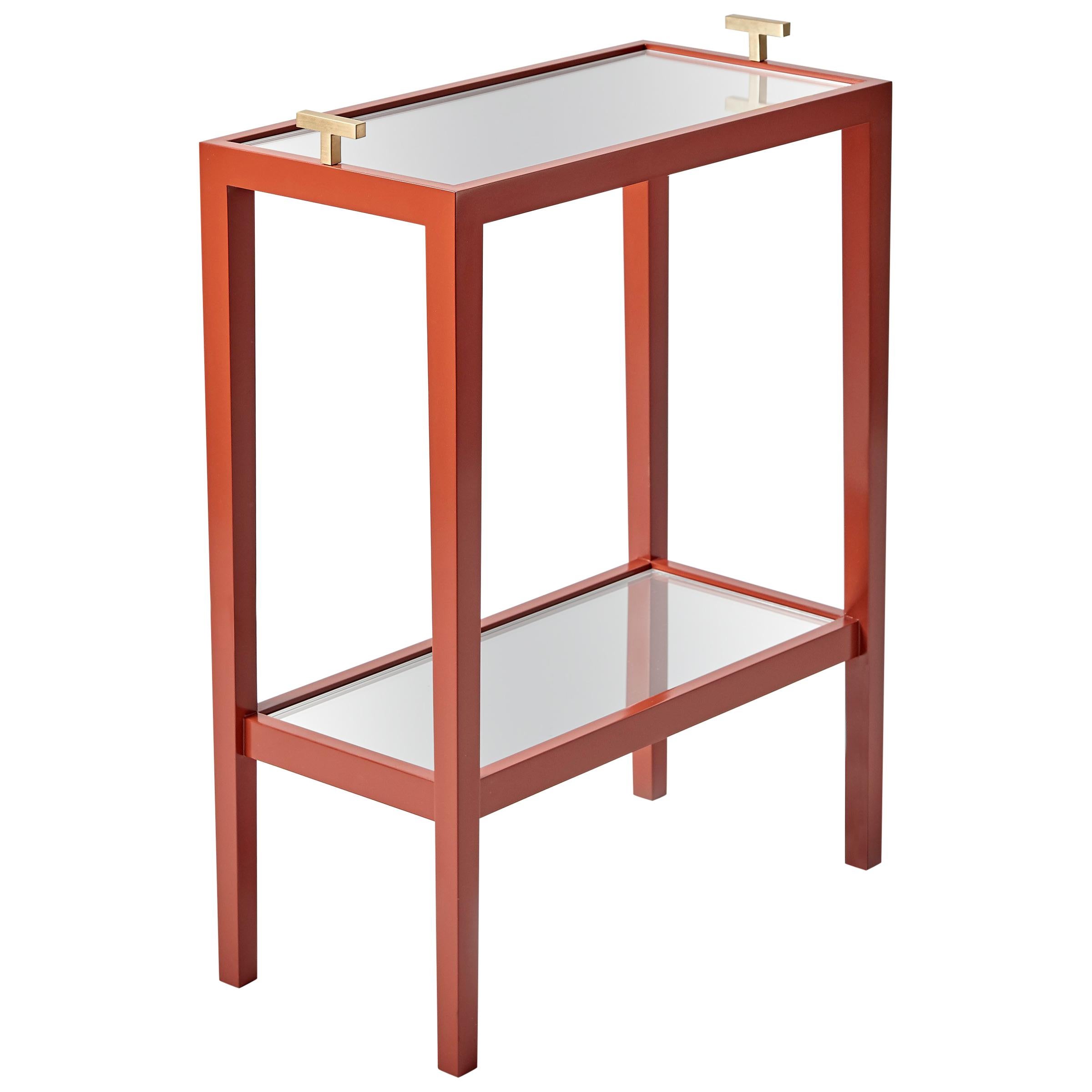 Red Lacquer "T" Table For Sale
