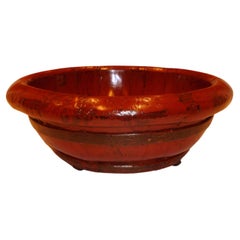 Used Red Lacquer Wooden Wedding Bowl