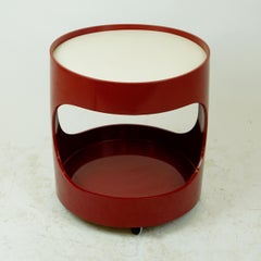 Red Lacquered Bar Trolley by Opal Germany, 1960s