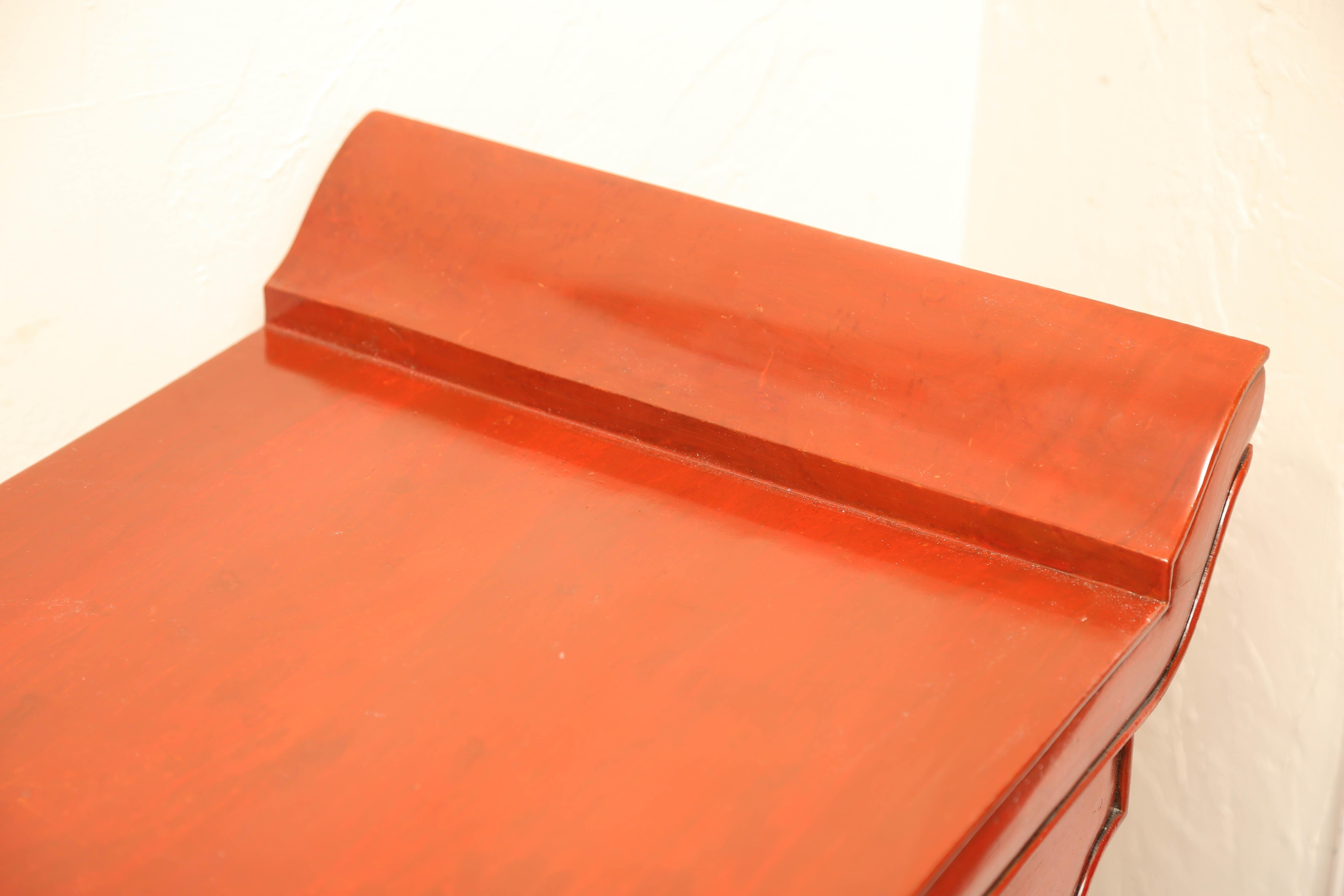20th Century Red Lacquered Chinese Altar Table For Sale