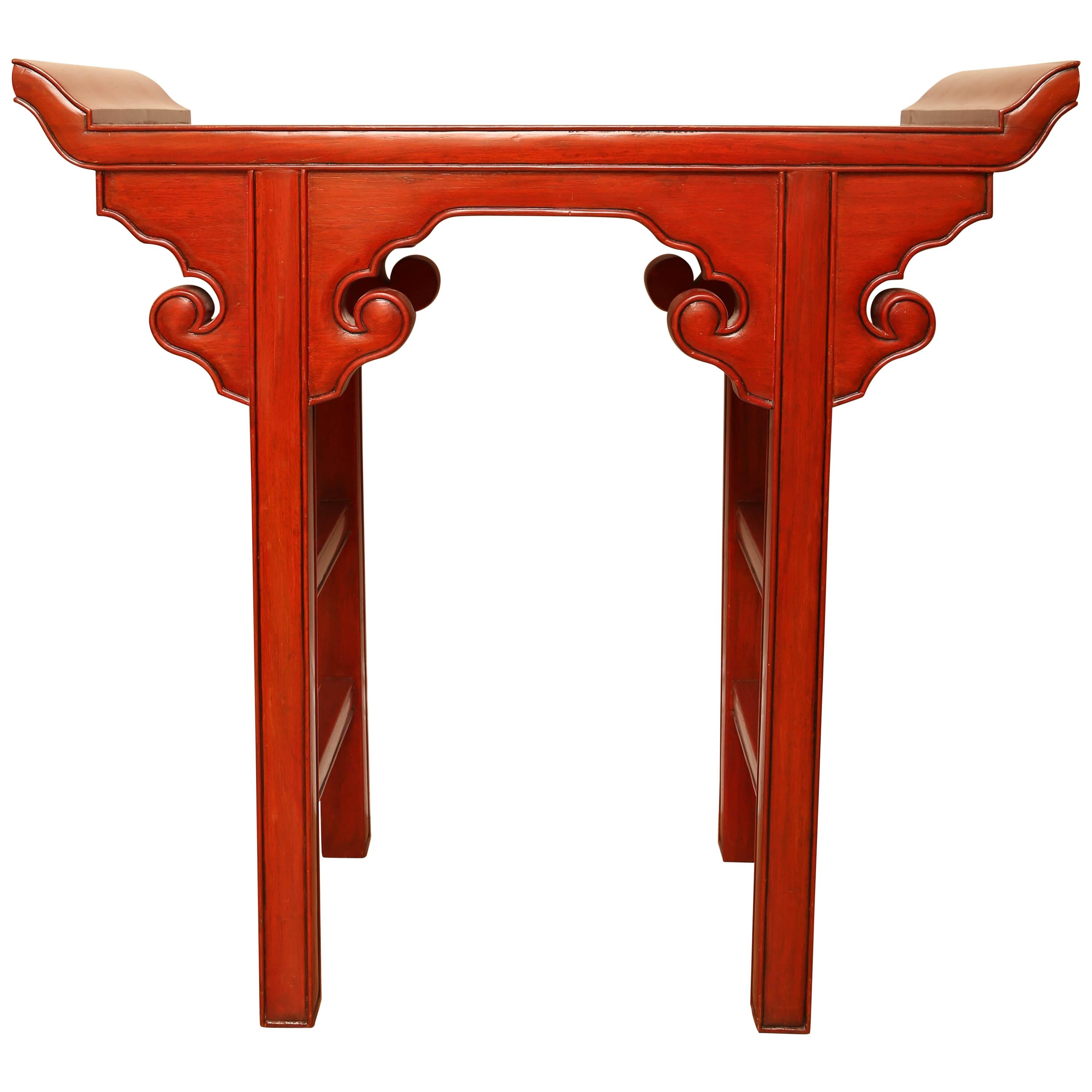 Red Lacquered Chinese Altar Table