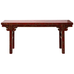 Red Lacquered Chinese Alter Table