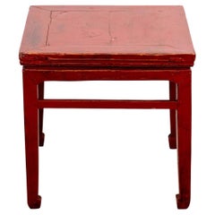 Red Lacquered Chinese Side Table