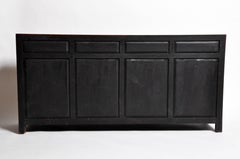 Red Lacquered Chinese Sideboard with Four Drawers