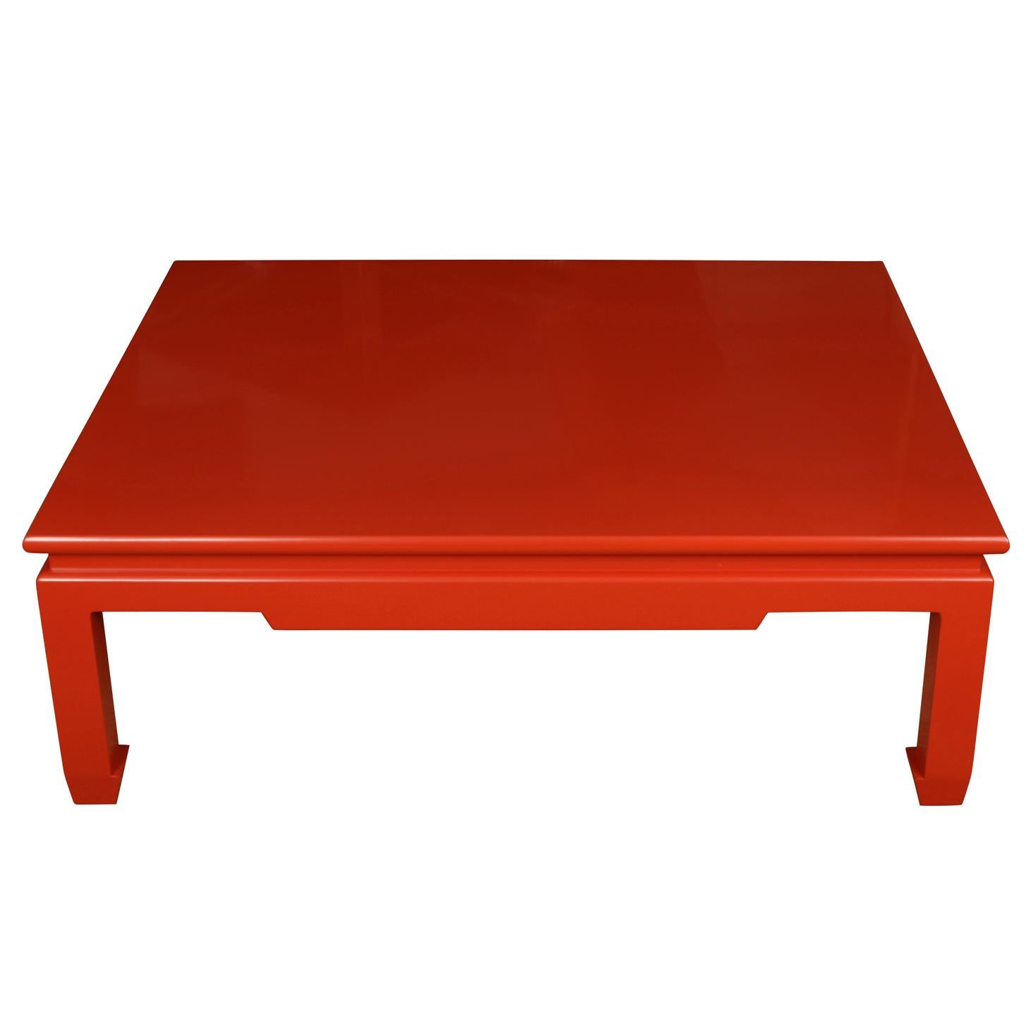 Ming Red Lacquered Chinois Coffee Table