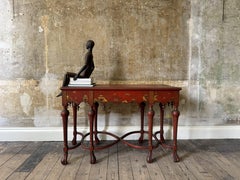 Red Lacquered Chinoiserie Side Table