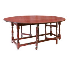 Vintage Red Lacquered English Table