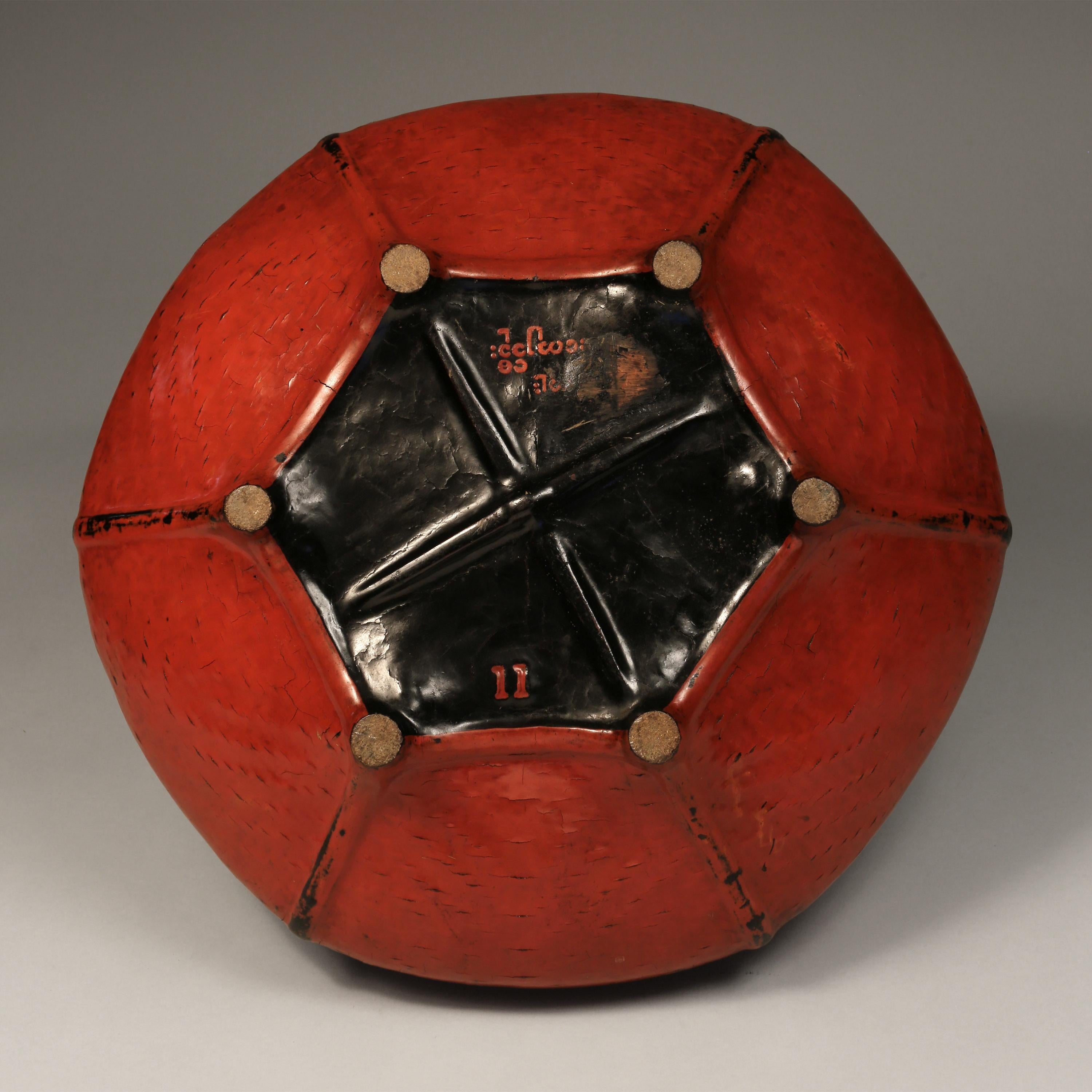 Tribal Red Lacquered Offering Bowl, Burma, Early 20th Century