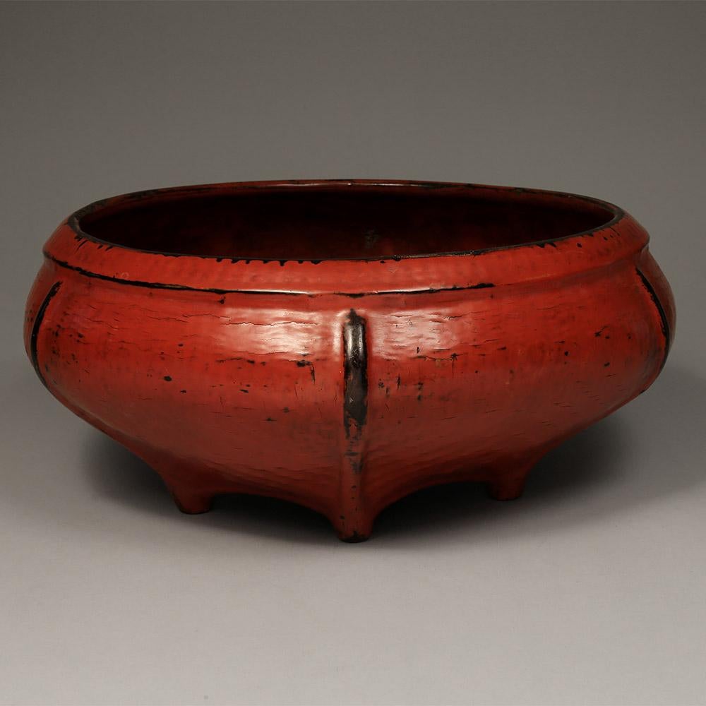 Burmese Red Lacquered Offering Bowl, Burma, Early 20th Century