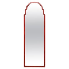 Red Lacquered Queen Anne Style Mirror