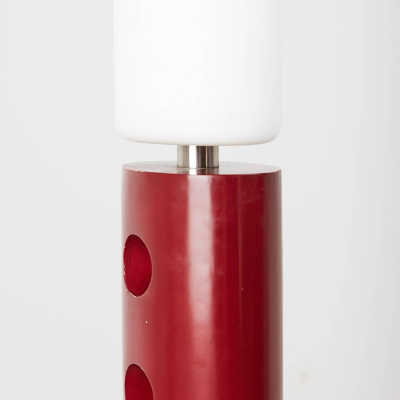 Post-Modern Red Lacquered Standard Lamp