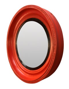Red Lacquered Thomas Fentham Convex Mirror