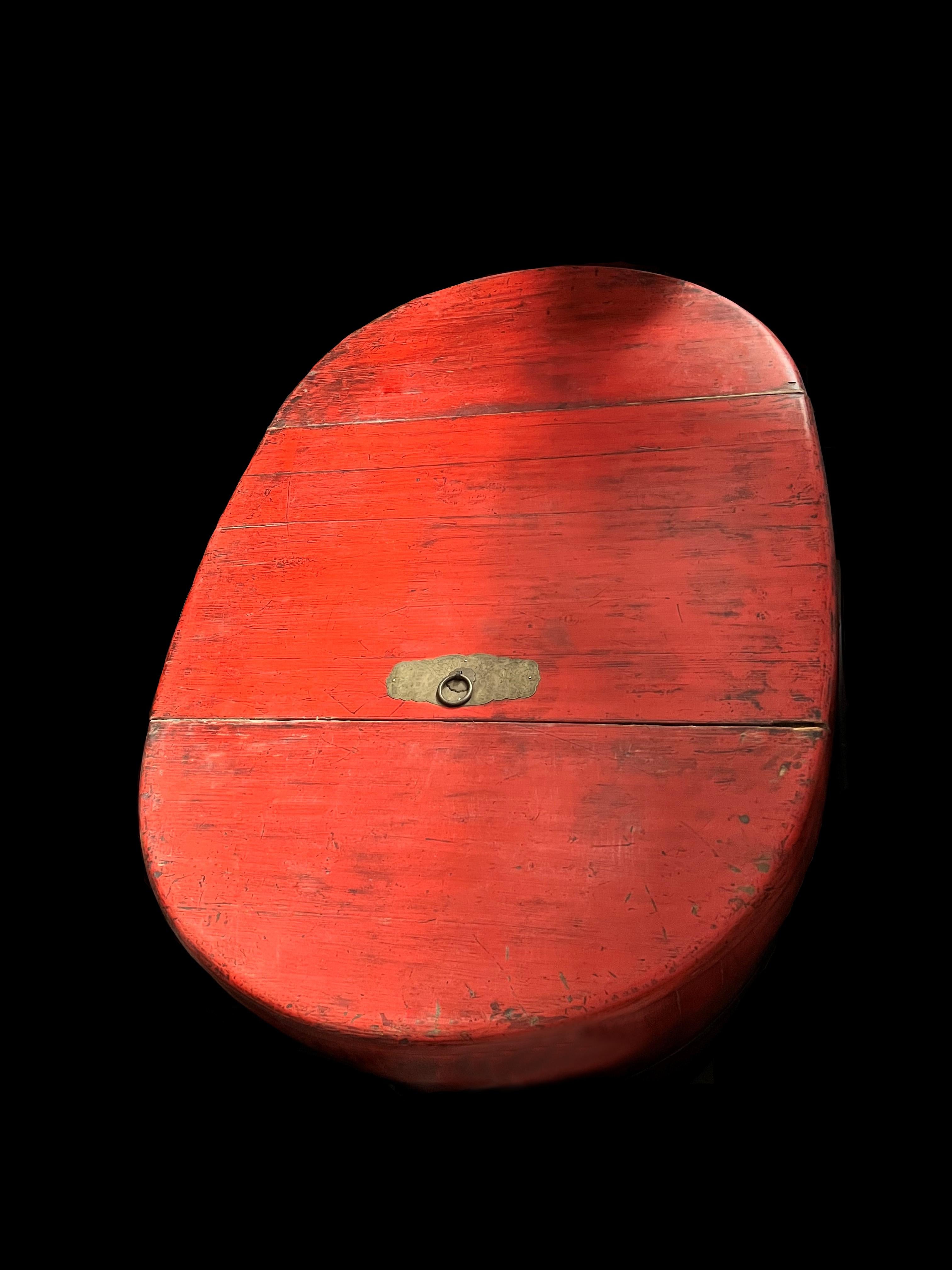 Bois Baignoire en bois laqué rouge