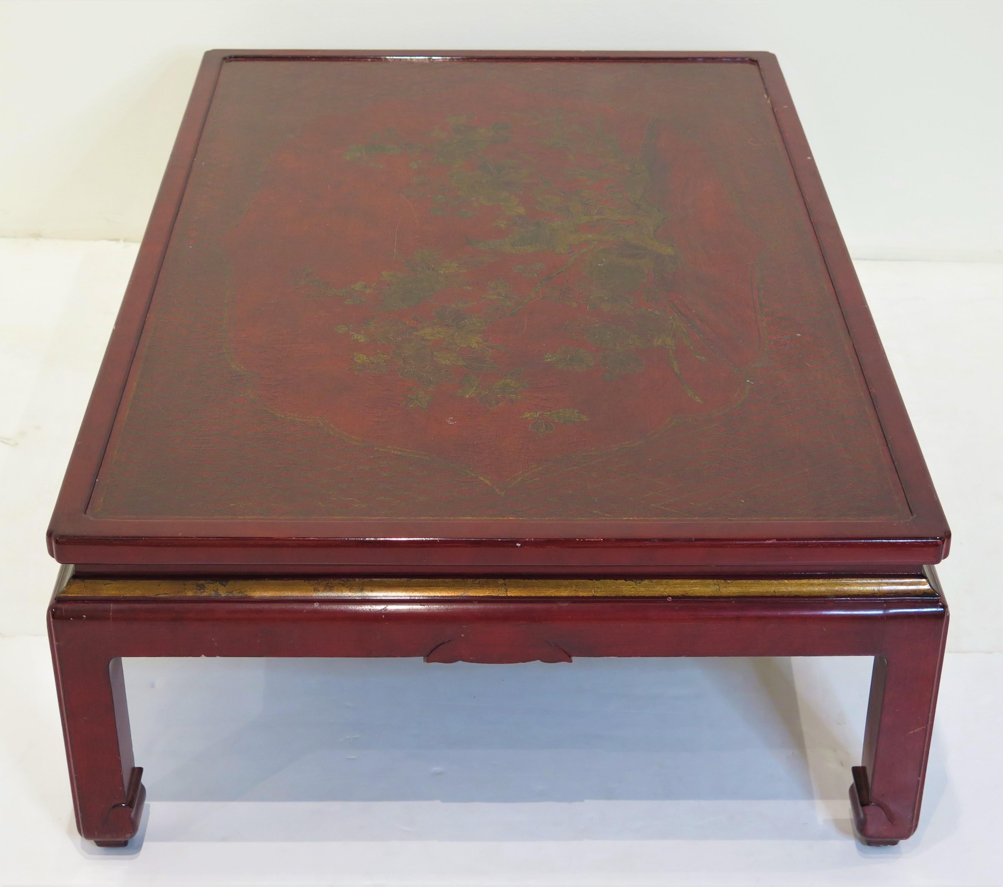 Mid-Century Modern Red Lacquerware Cocktail Table by Atelier Midavaine, Paris For Sale