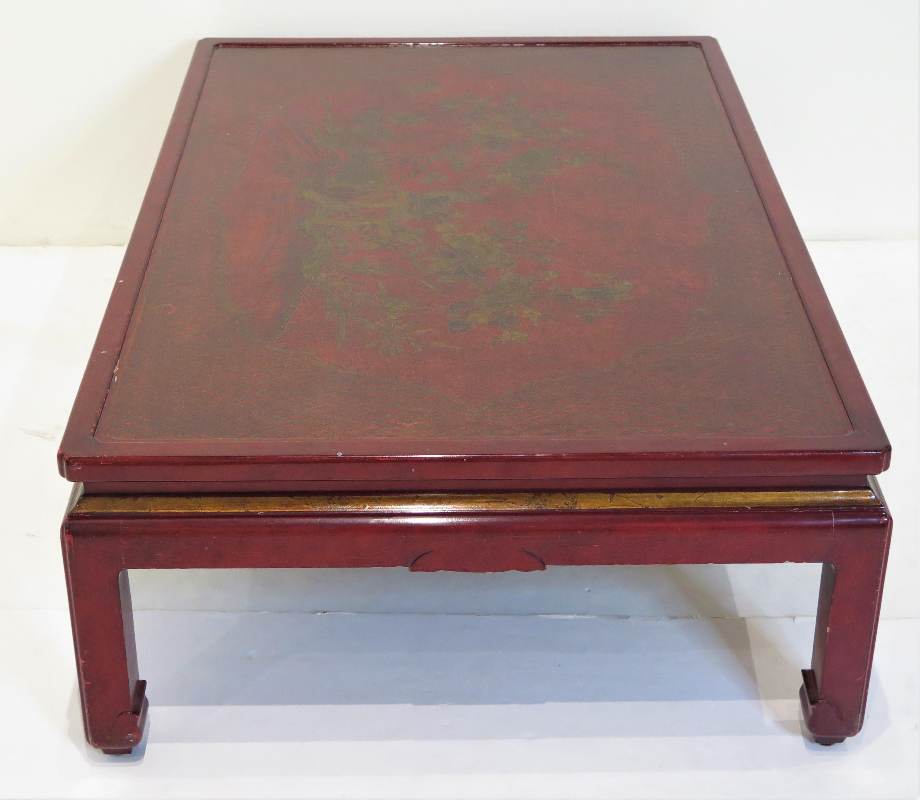 French Red Lacquerware Cocktail Table by Atelier Midavaine, Paris For Sale