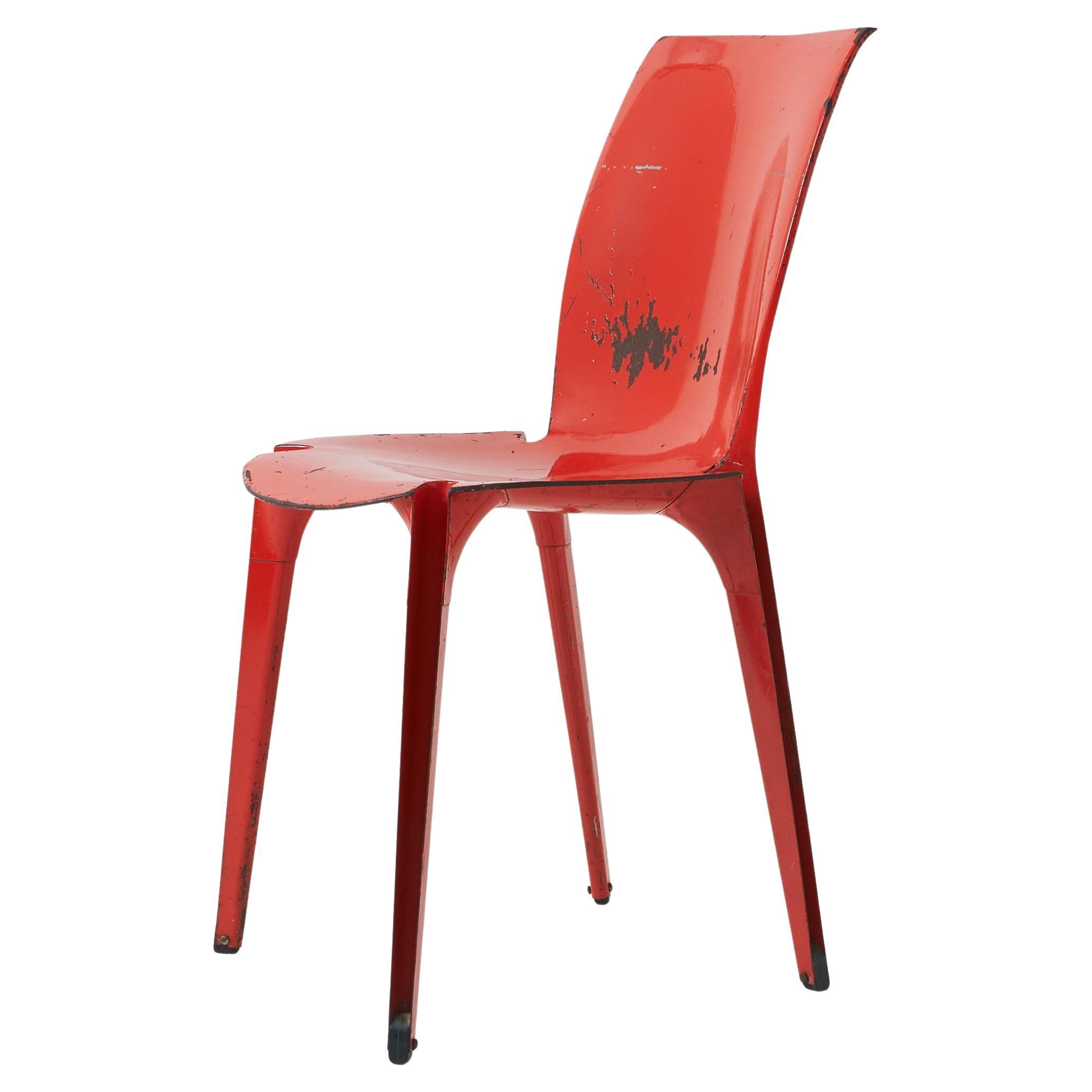 Red Lambda Chair by Marco Zanuso