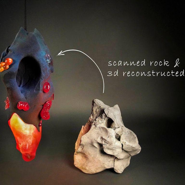 Contemporary Red Lamp: Oniric Lamp by Eduard Locota For Sale